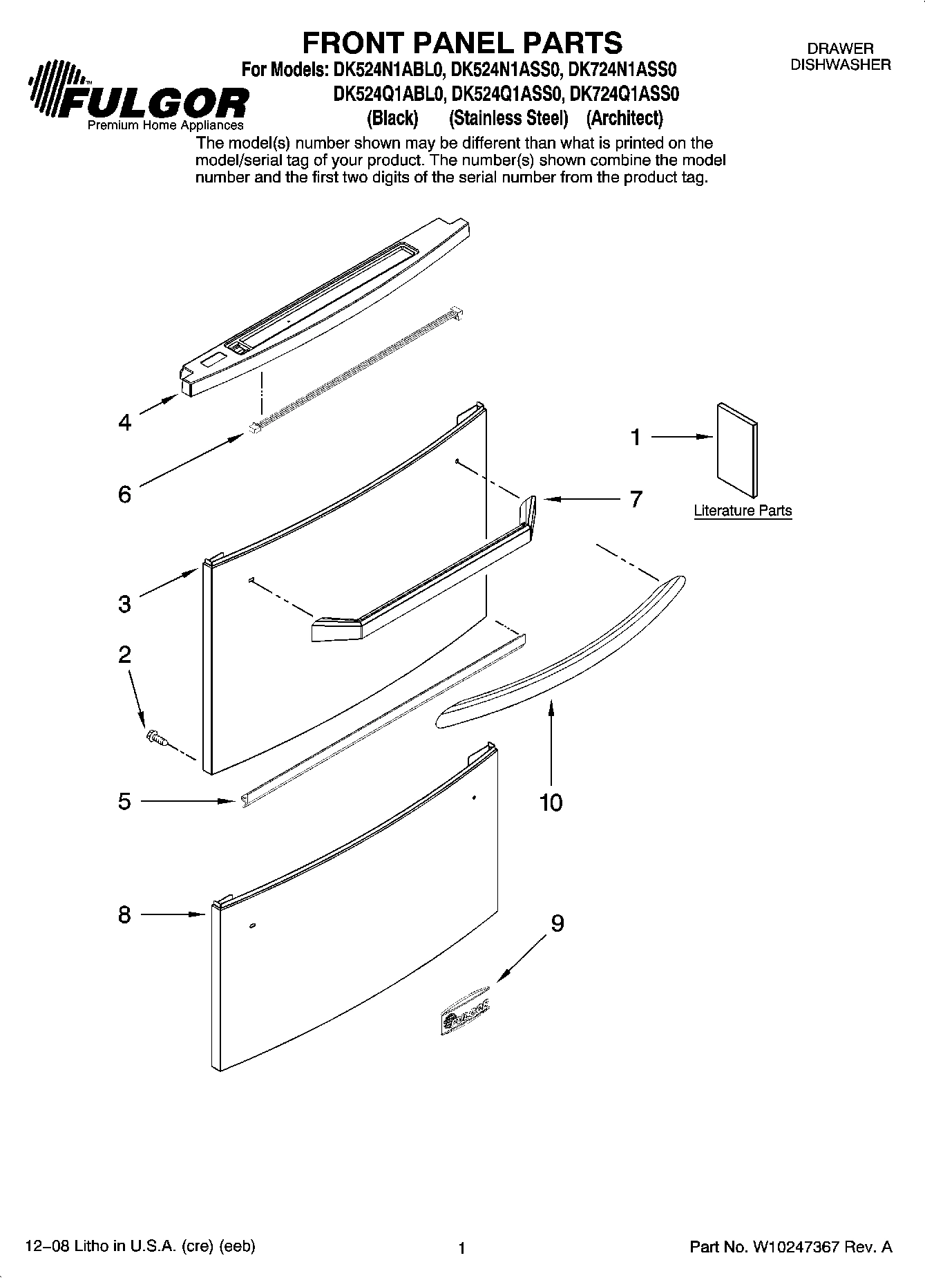 01 - FRONT PANEL PARTS