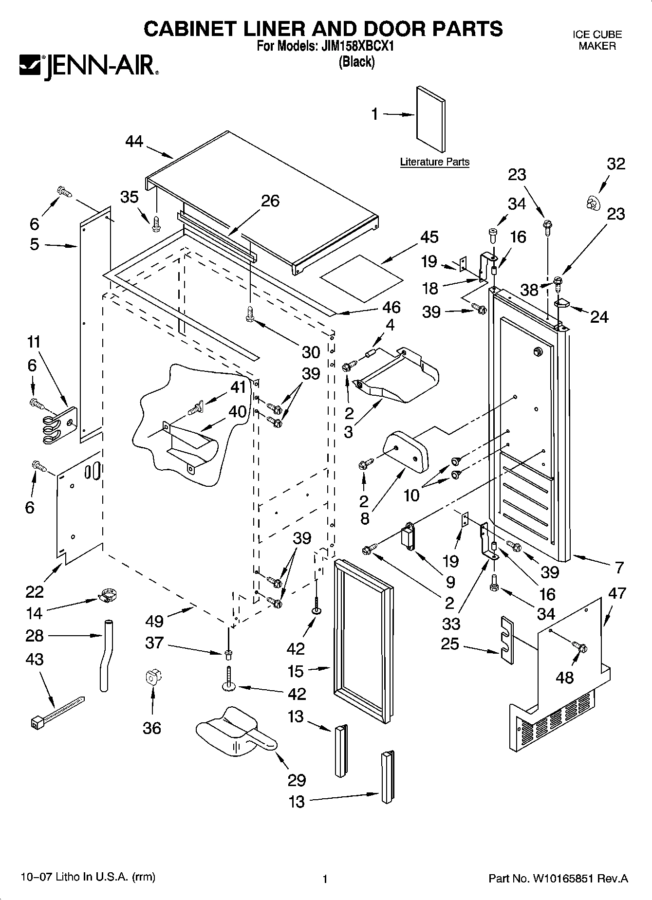 01 - CABINET LINER AND DOOR PARTS
