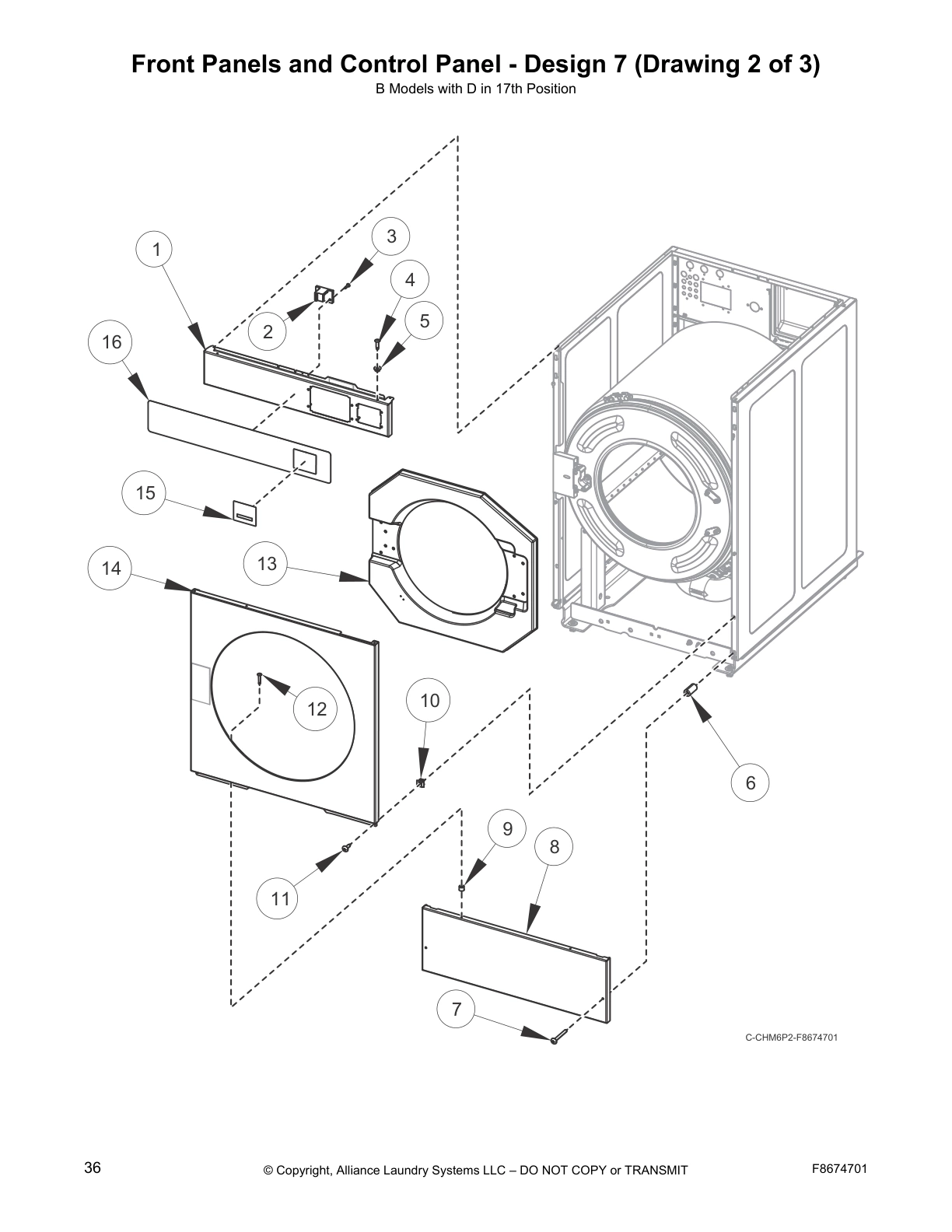 Front Panels and Control Panel - Design 7 (Drawing 2 of 3)