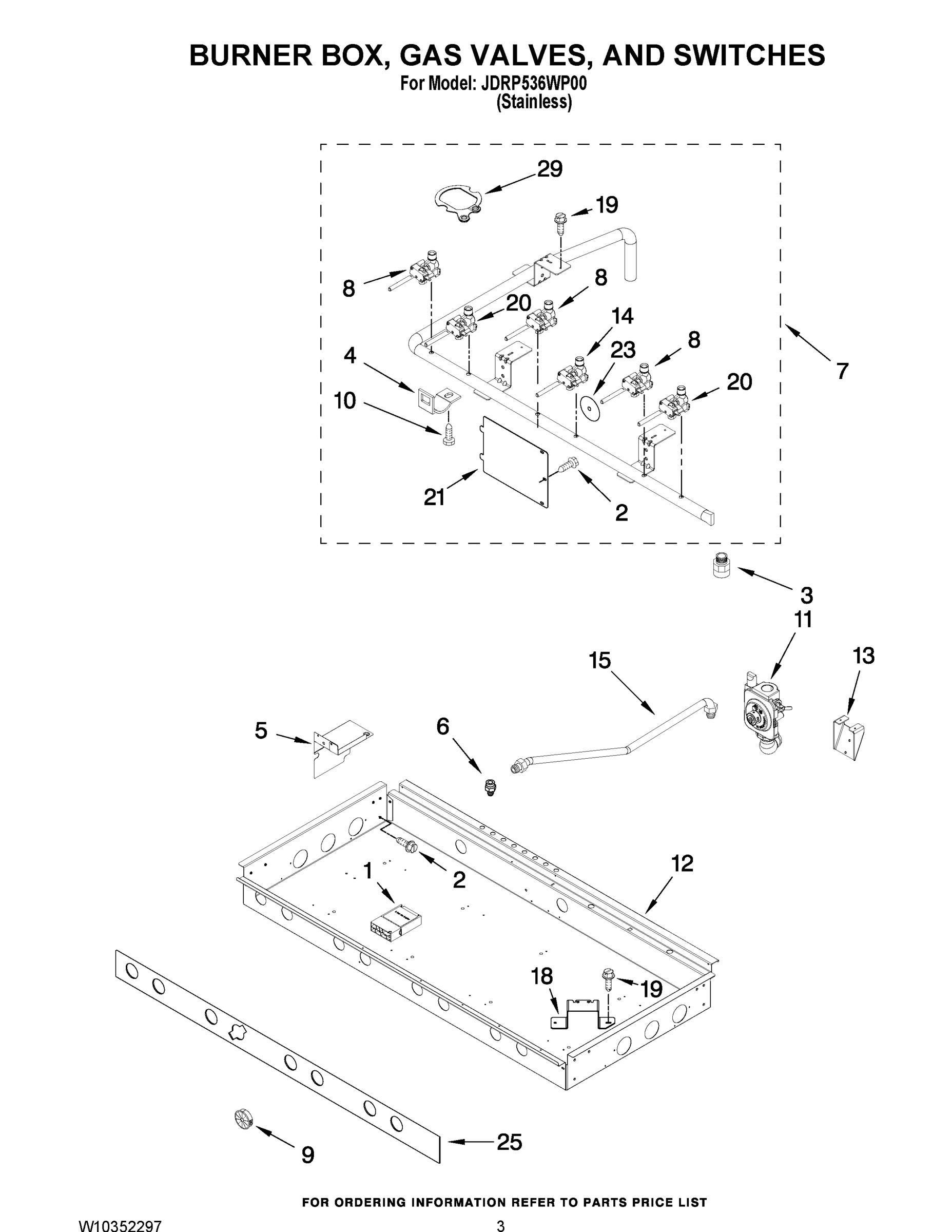 02 - BURNER BOX, GAS VALVES, AND SWITCHES