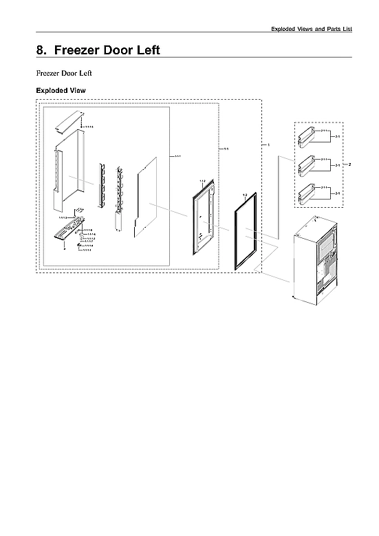 Left Freezer Door Parts