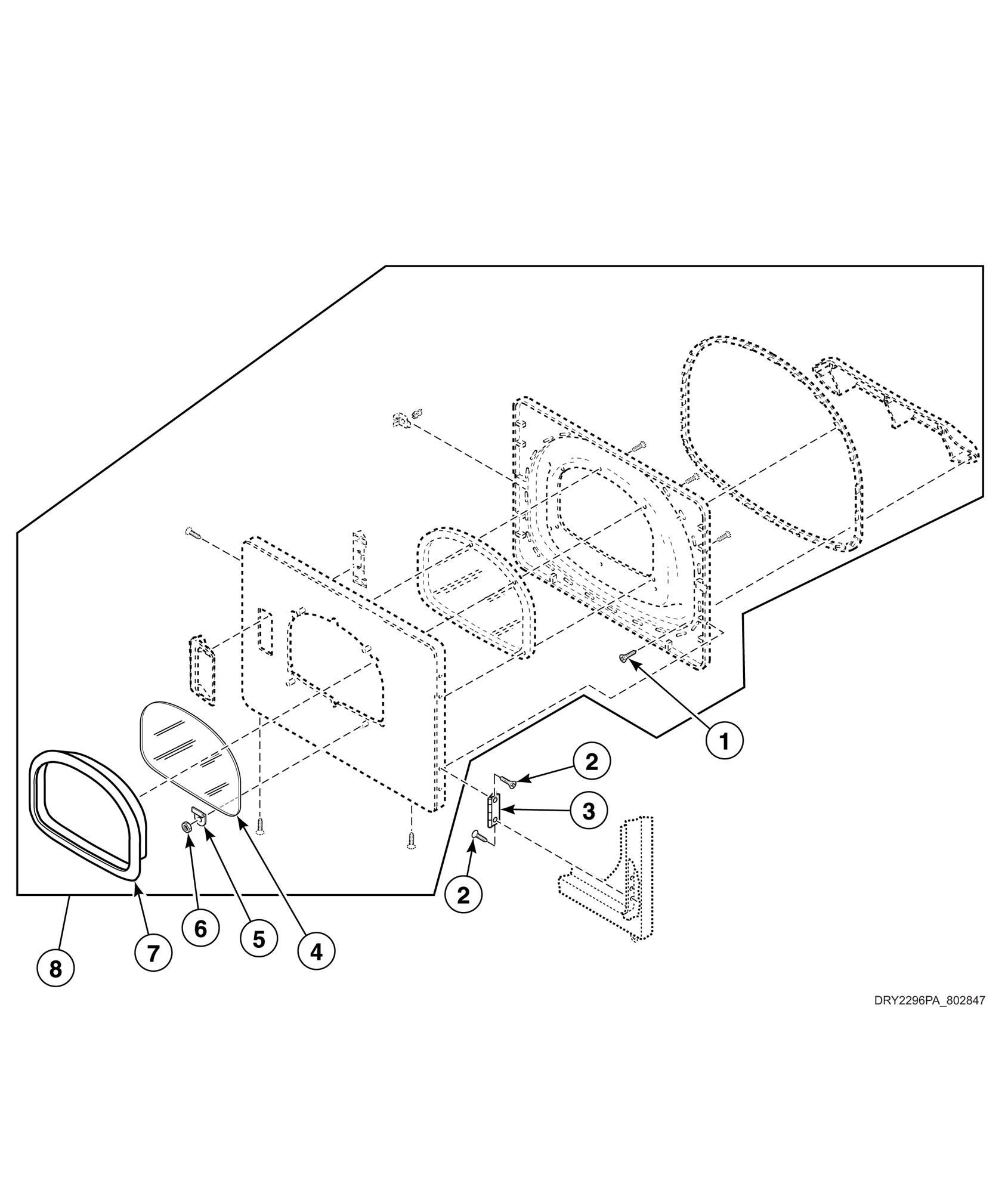 Dryer Loading Door with Window (Drawing 2 of 2)