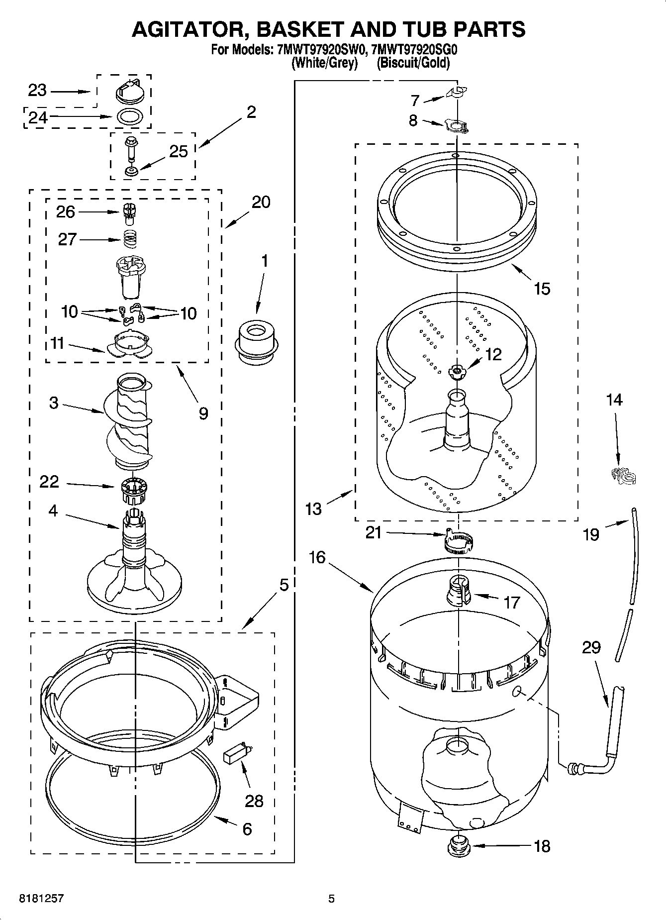 03 - AGITATOR, BASKET AND TUB PARTS