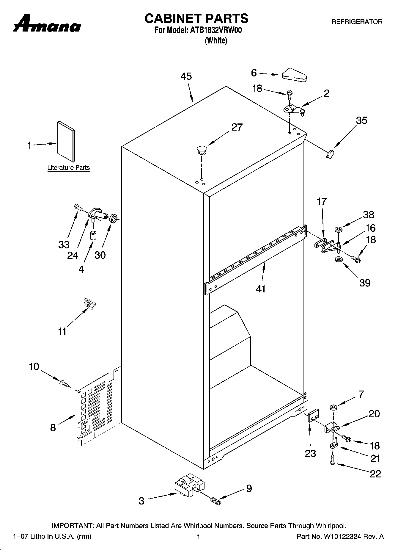 01 - CABINET PARTS