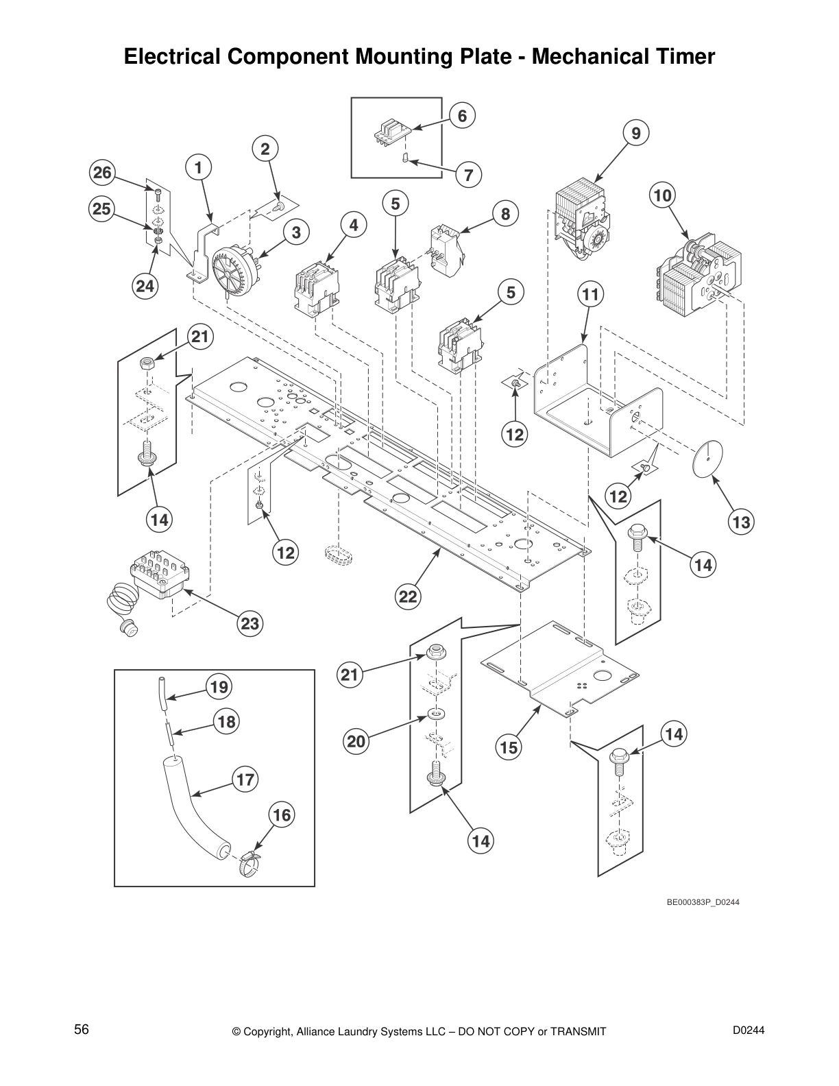 Electrical Component Mounting Plate - Mechanical Timer