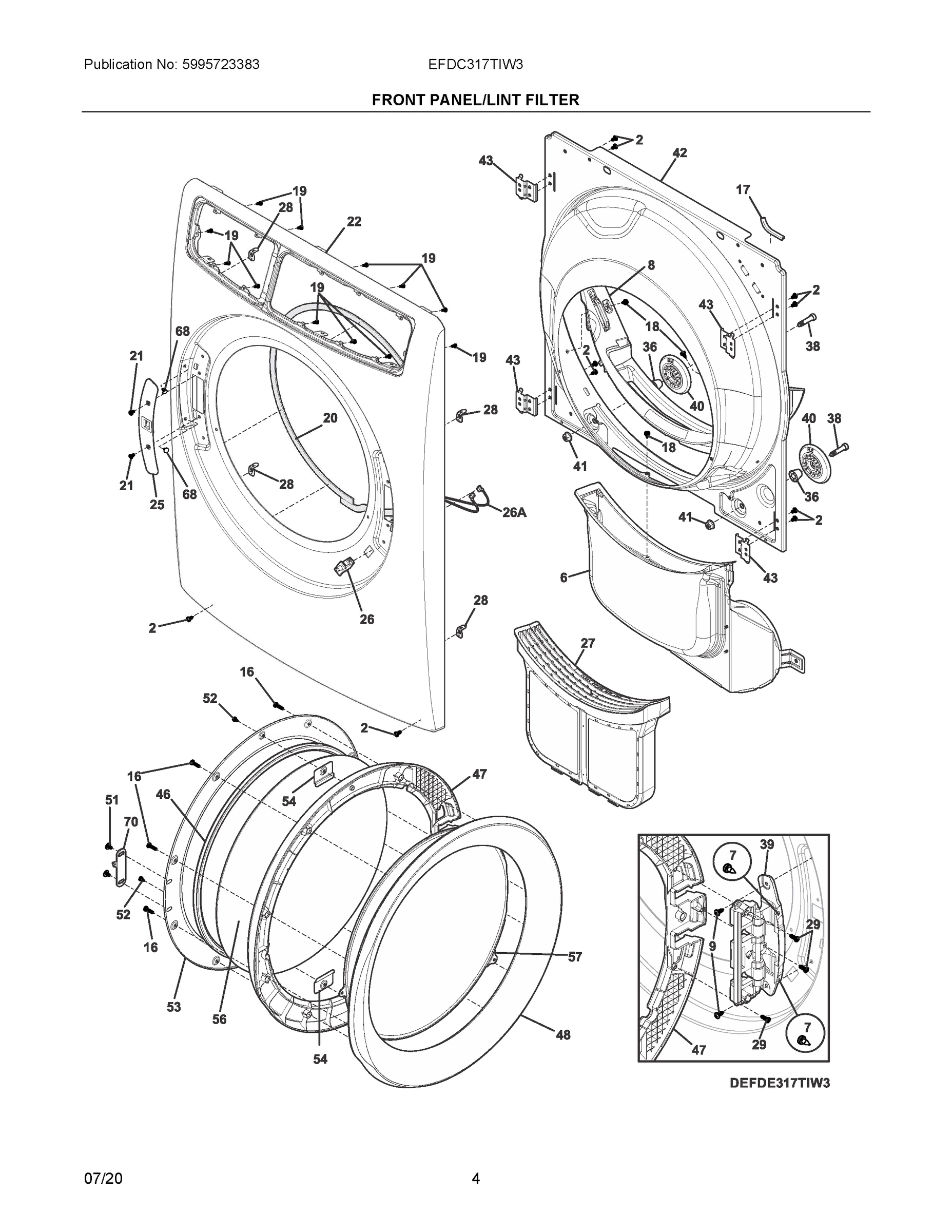 03 - FRONT PANEL/LINT FILTER