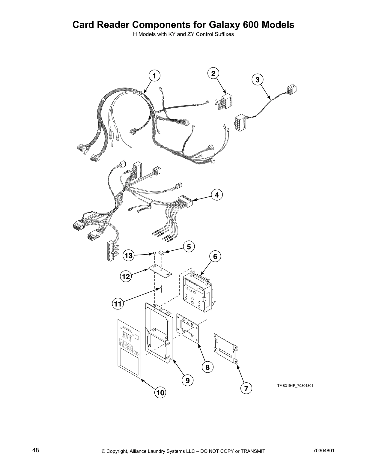 Card Reader Components for Galaxy 600 Models