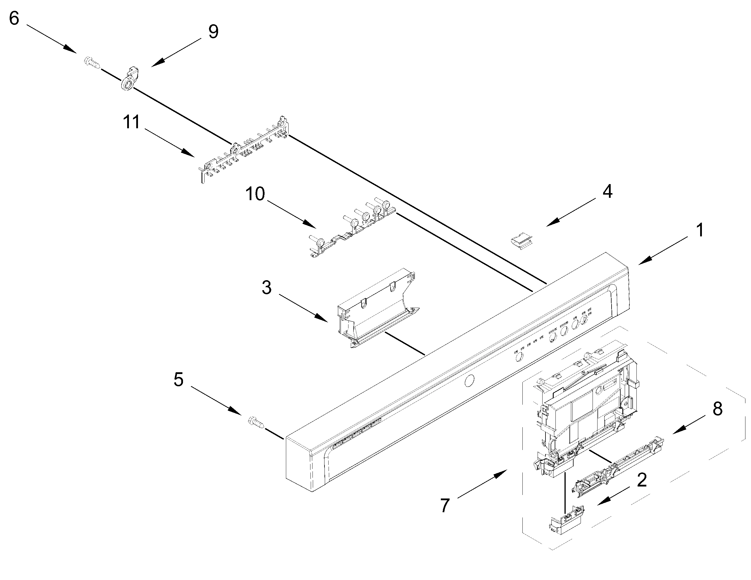 CONTROL PANEL AND LATCH PARTS