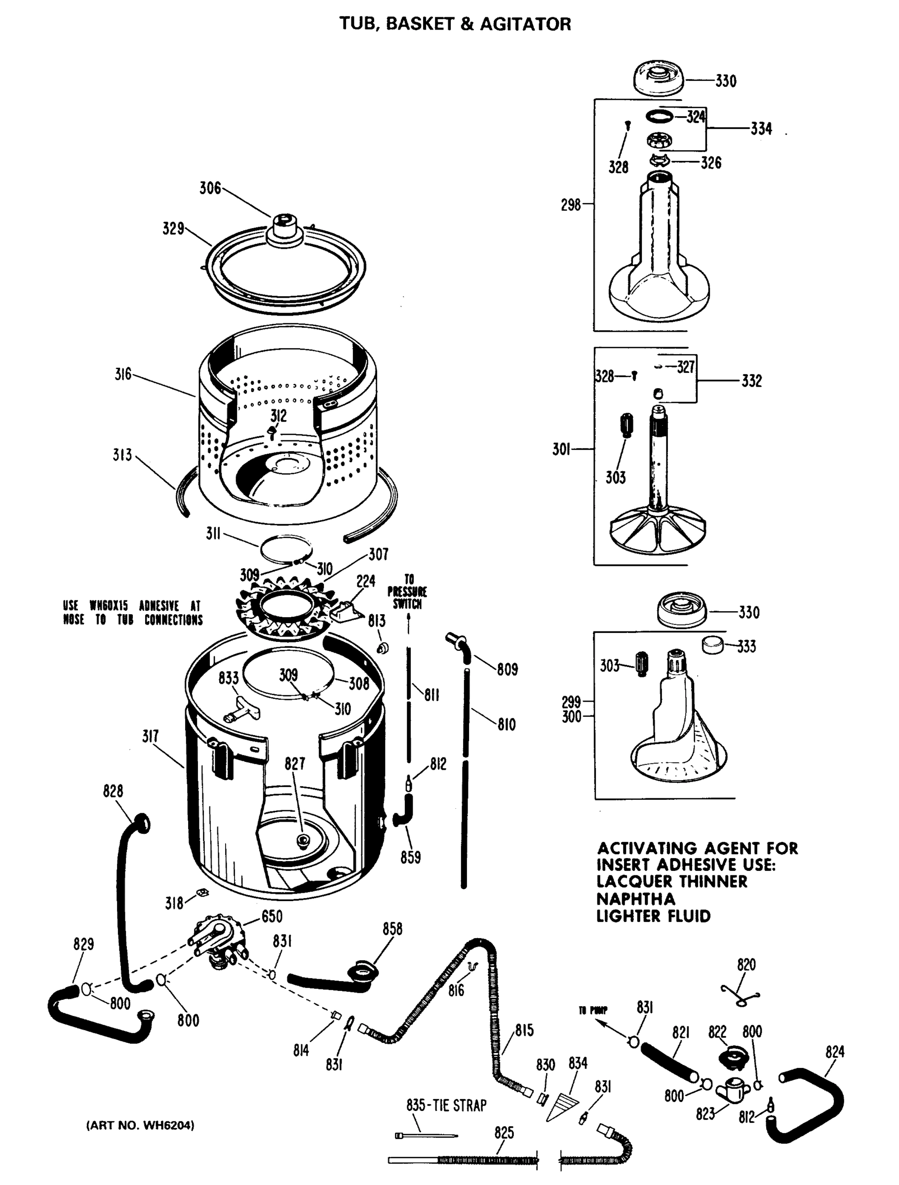 TUB, BASKET & AGITATOR