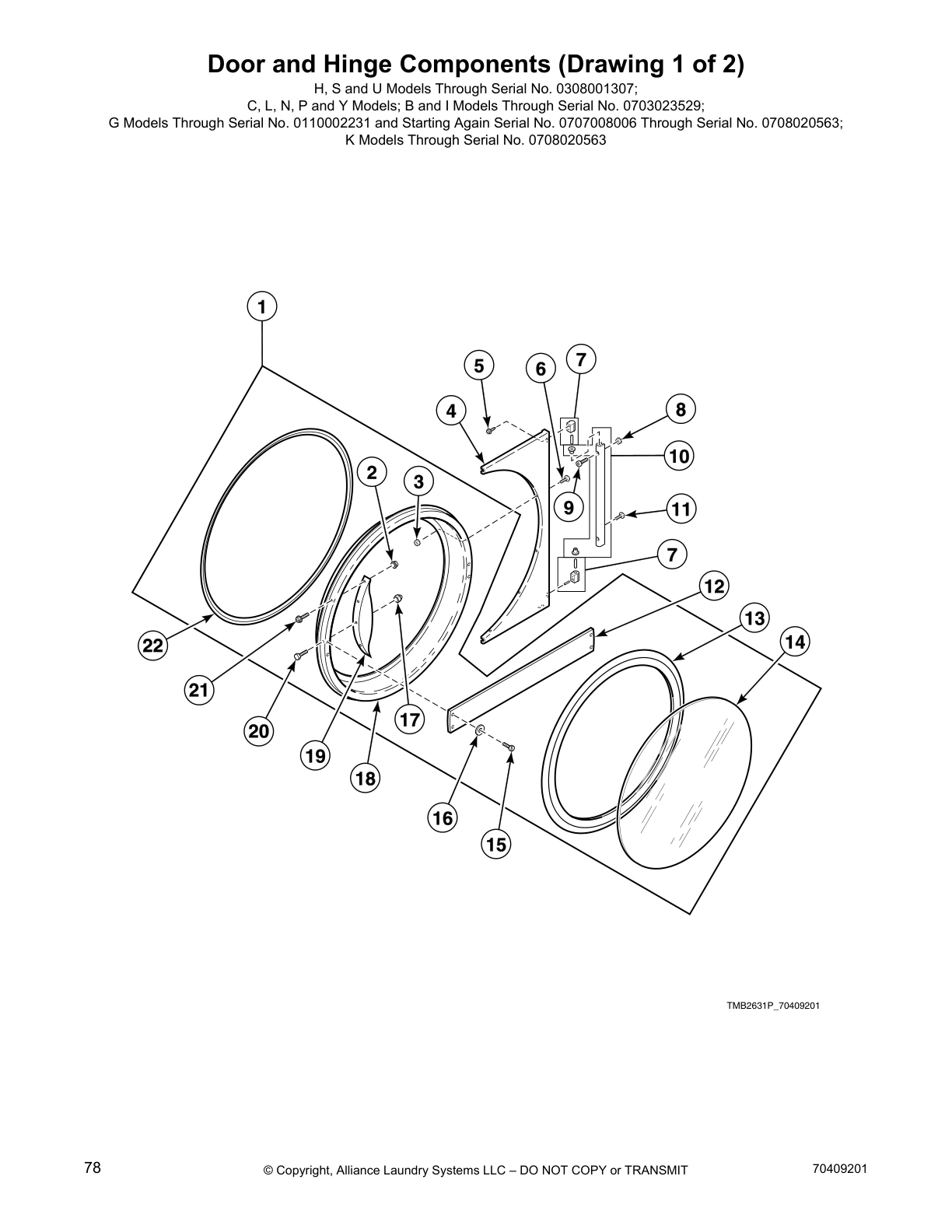 Door and Hinge Components (Drawing 1 of 2)
