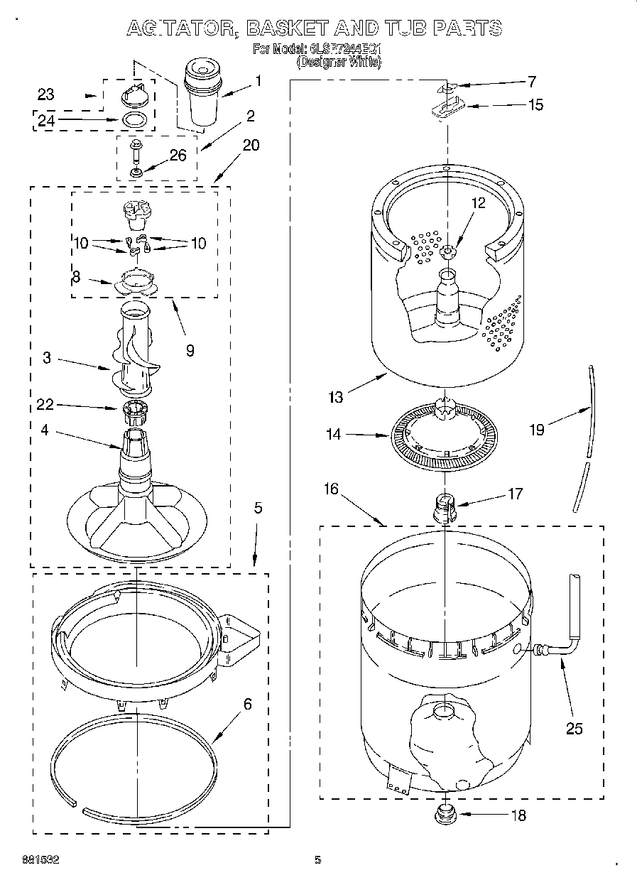 03 - AGITATOR, BASKET AND TUB