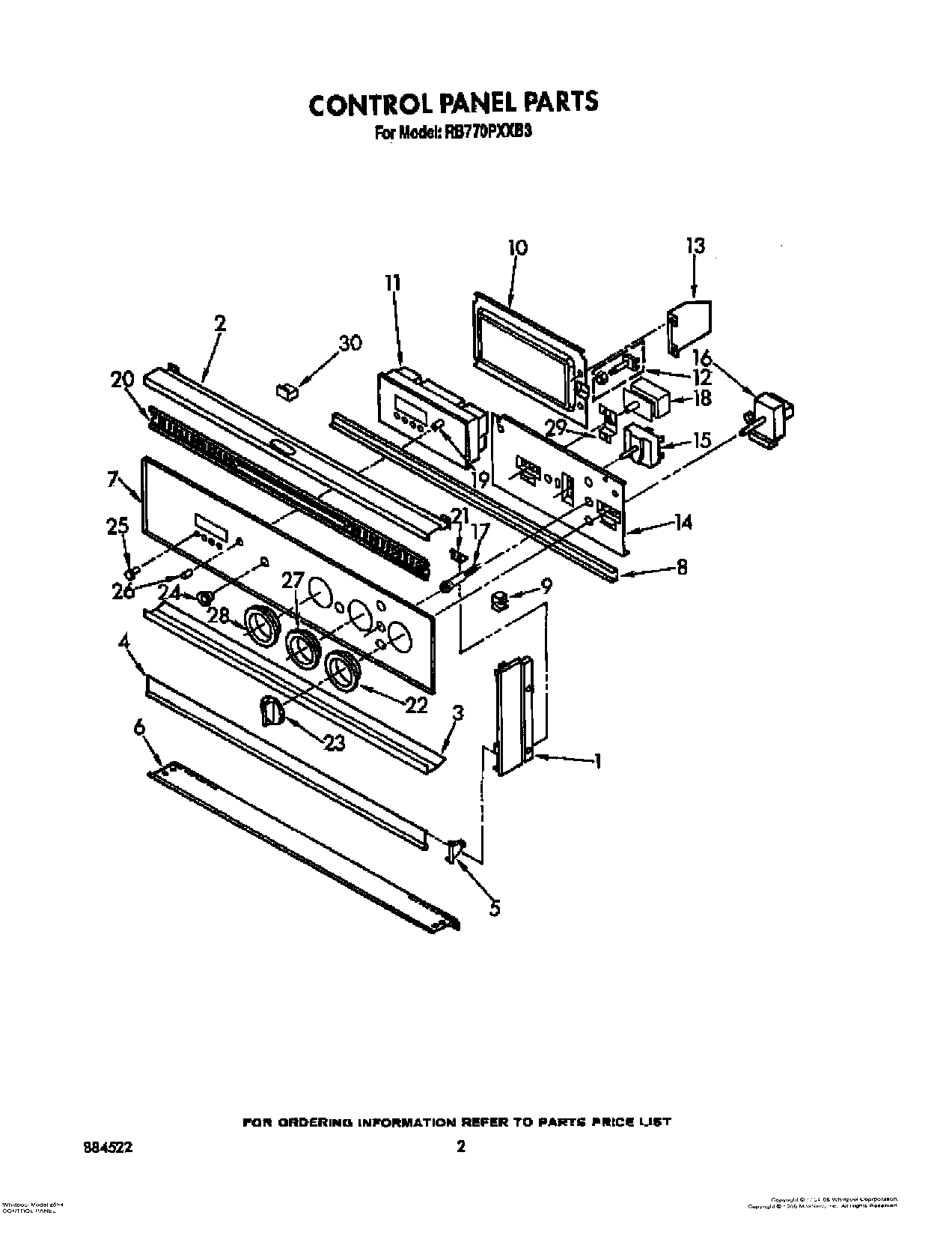 02 - CONTROL PANEL, LIT/OPTIONAL
