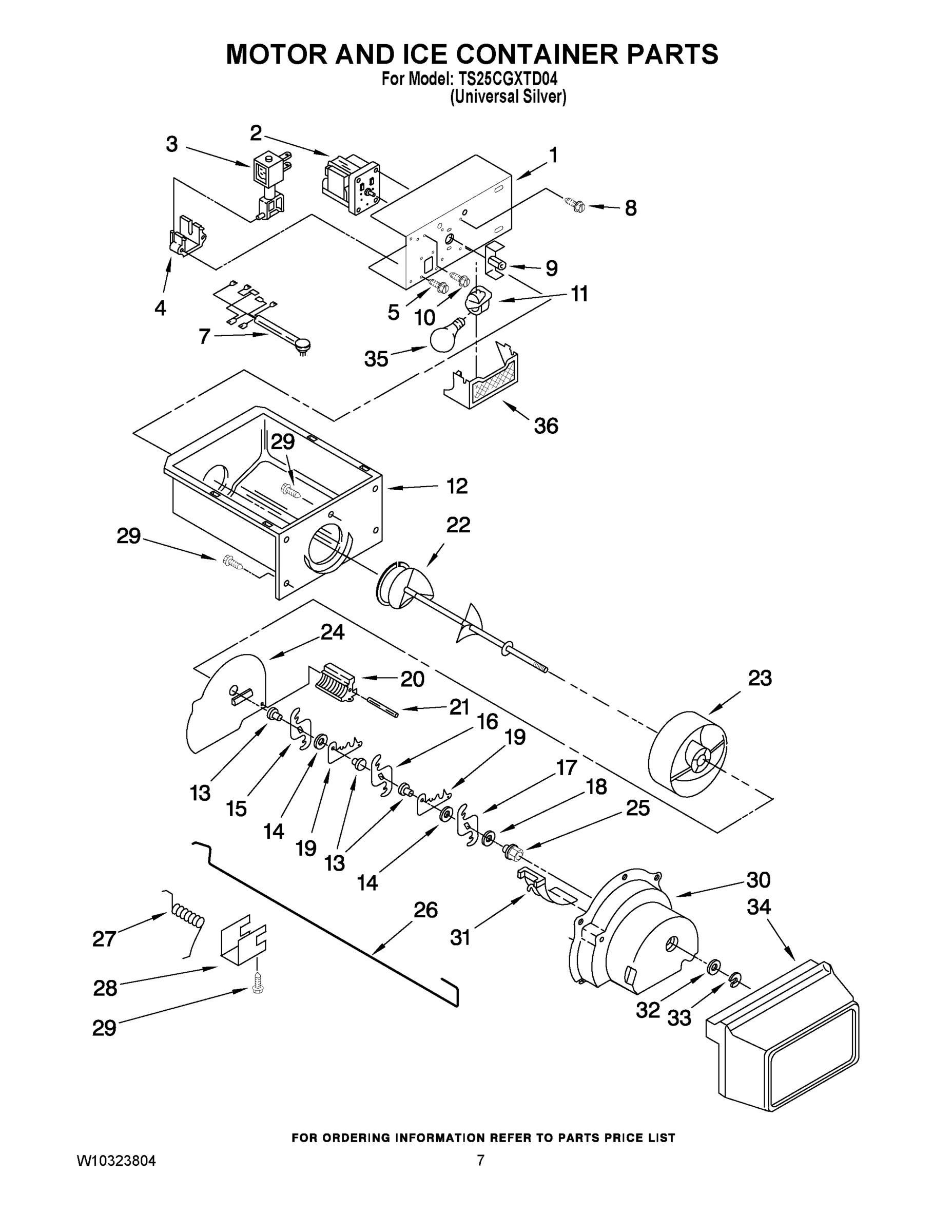 05 - MOTOR AND ICE CONTAINER PARTS