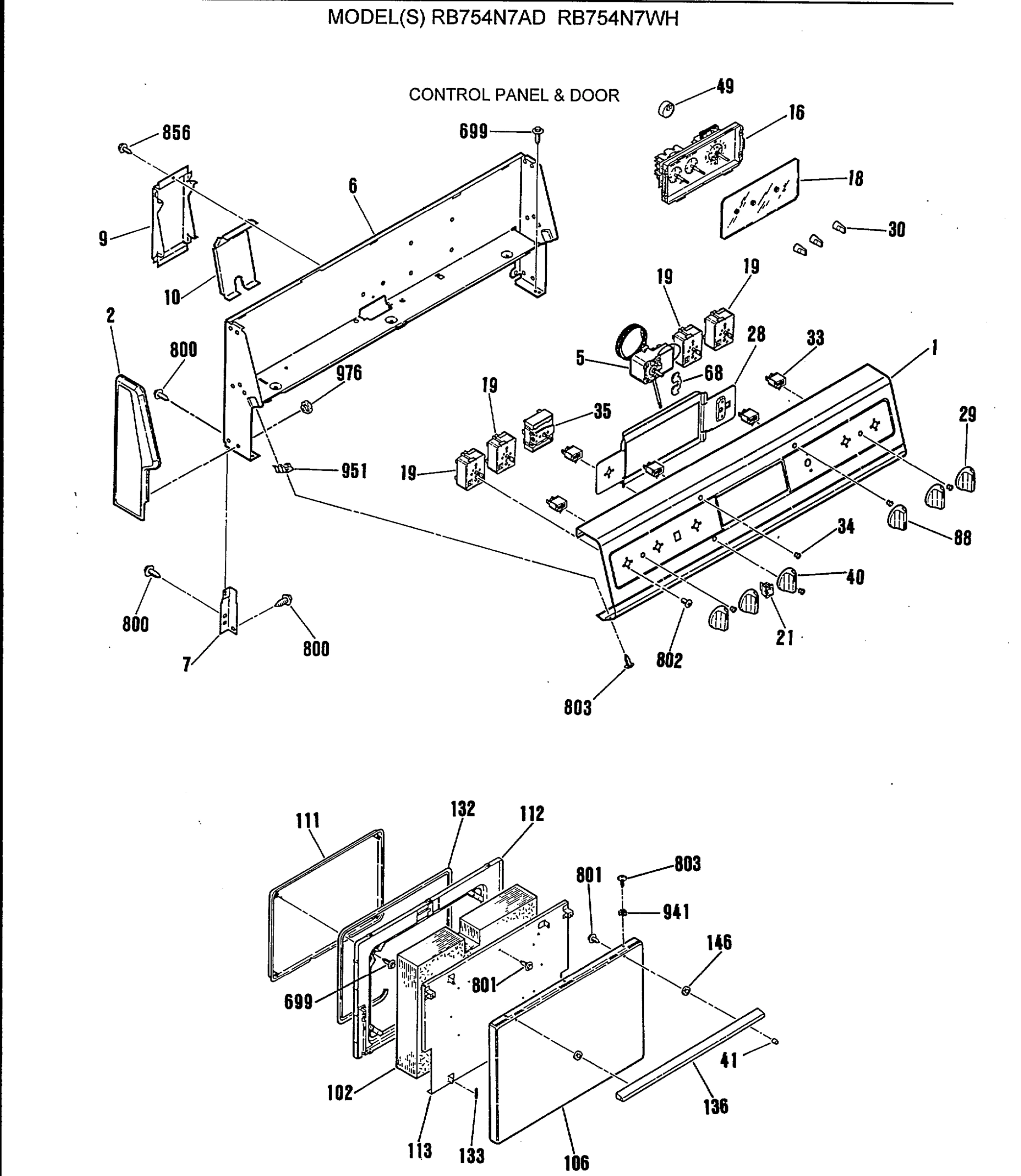 CONTROL PANEL & DOOR