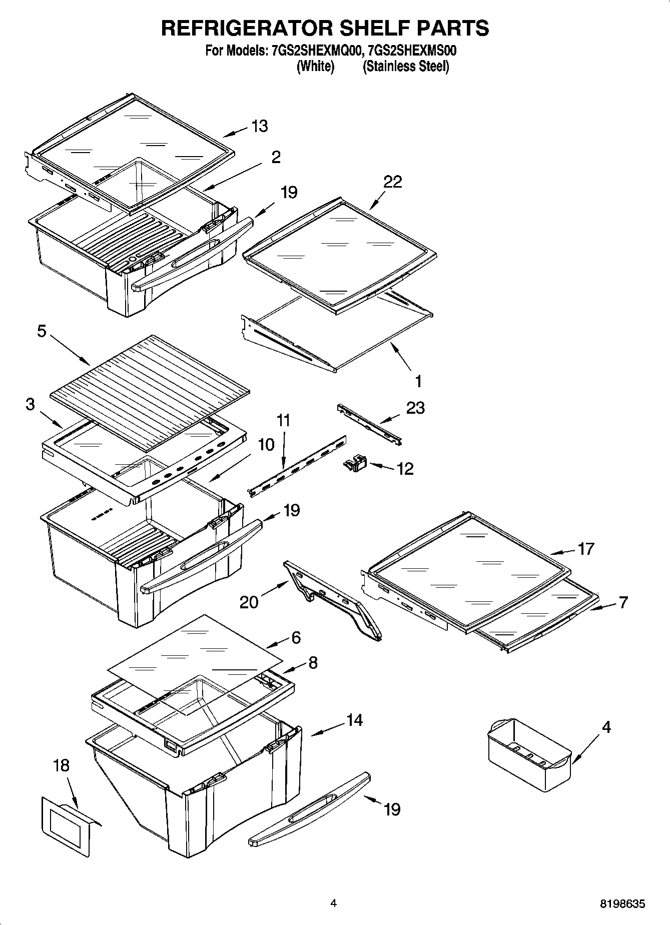 03 - REFRIGERATOR SHELF PARTS