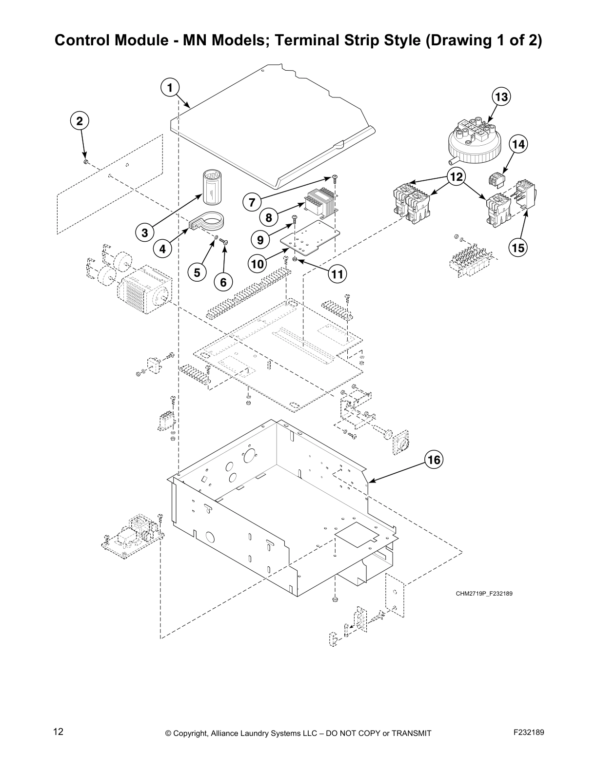 Control Module - MN Models; Terminal Strip Style (Drawing 1 of 2)