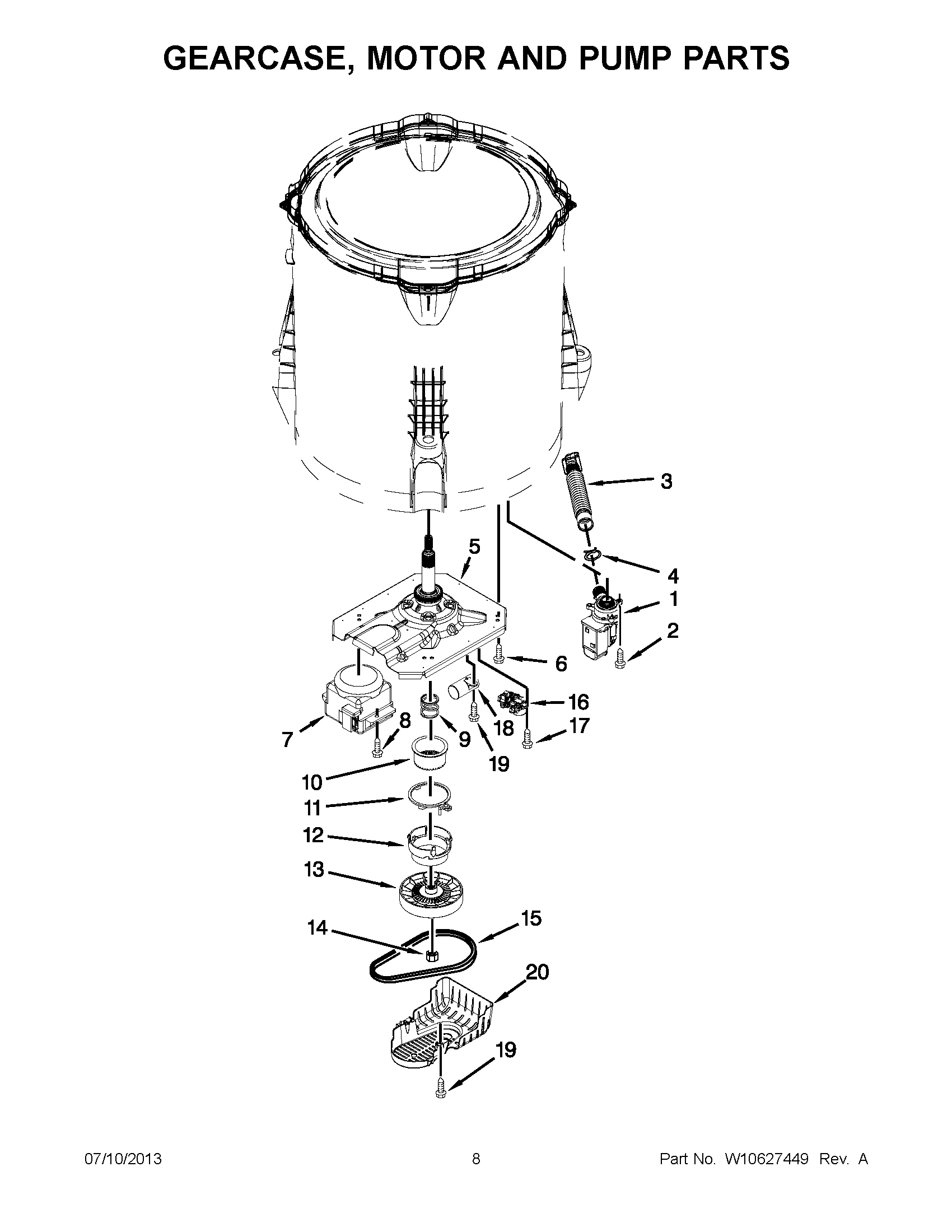 04 - GEARCASE, MOTOR AND PUMP PARTS