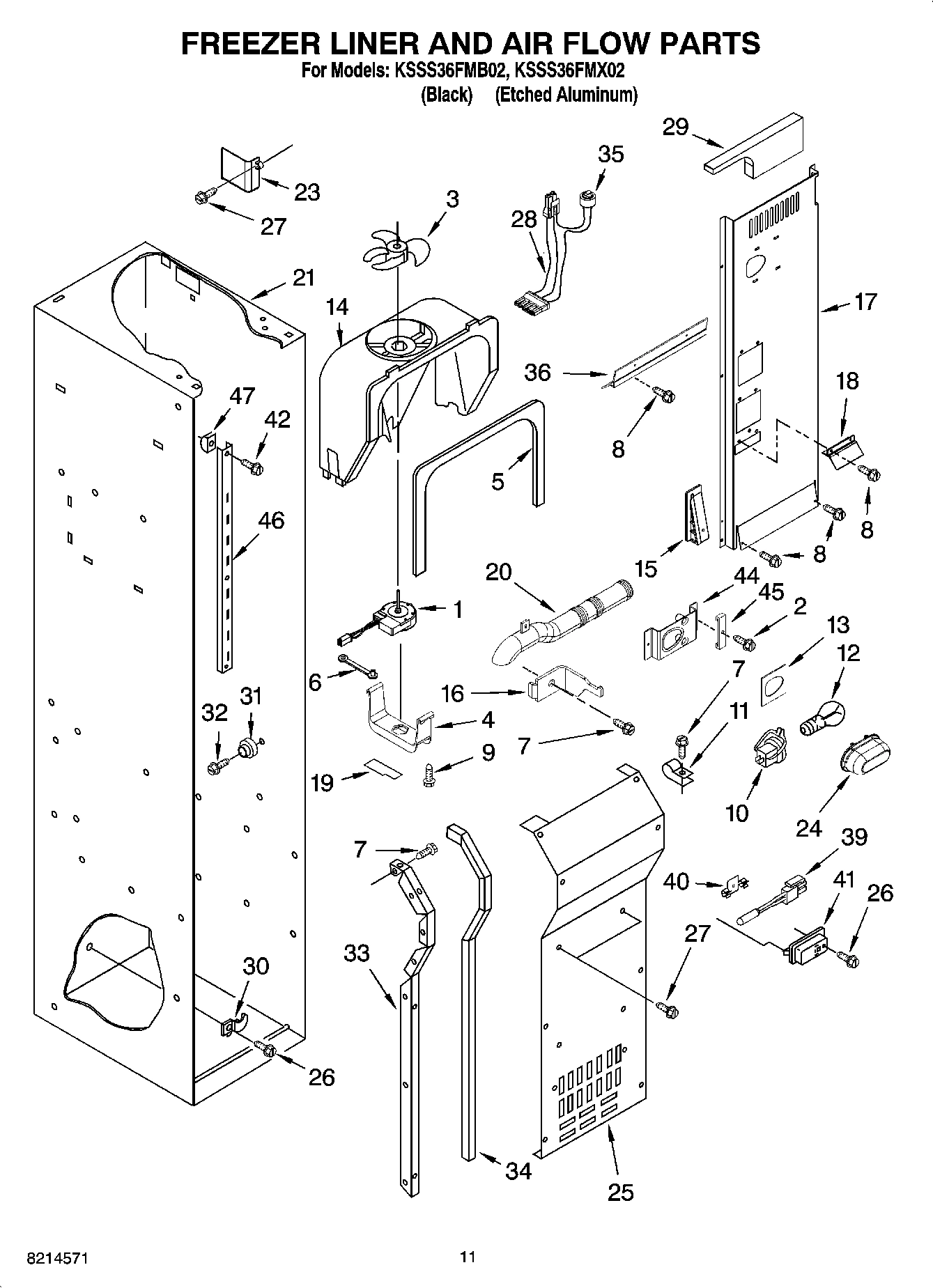 08 - FREEZER LINER AND AIR FLOW PARTS
