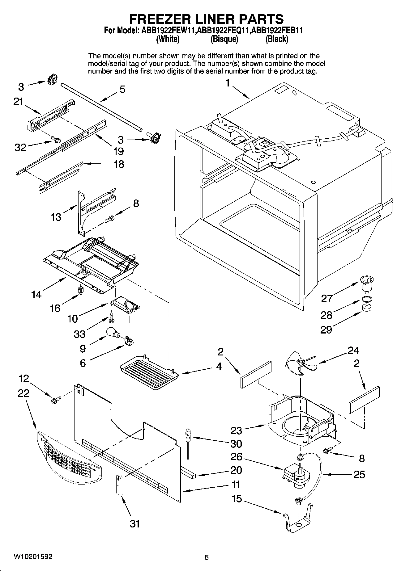 03 - FREEZER LINER PARTS