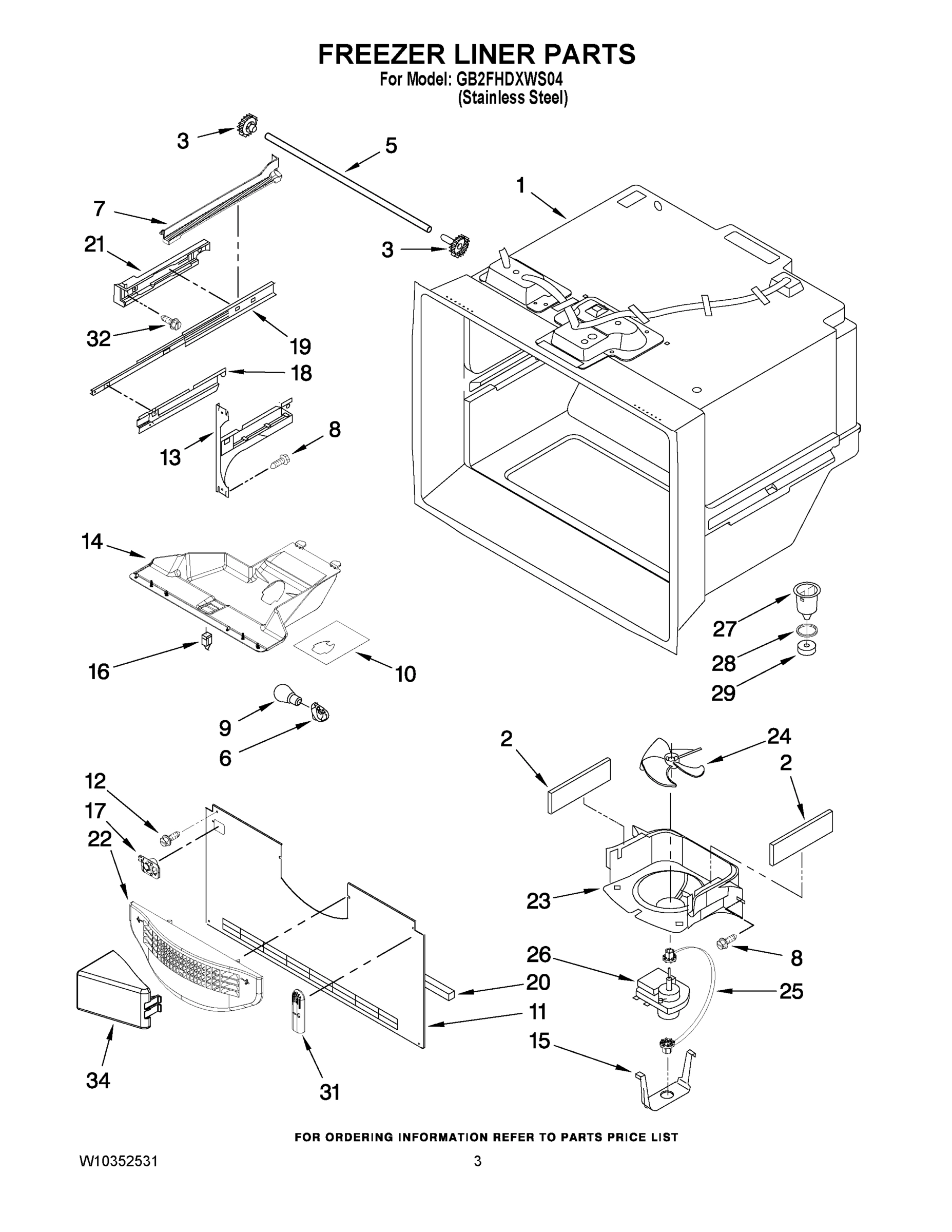 02 - FREEZER LINER PARTS