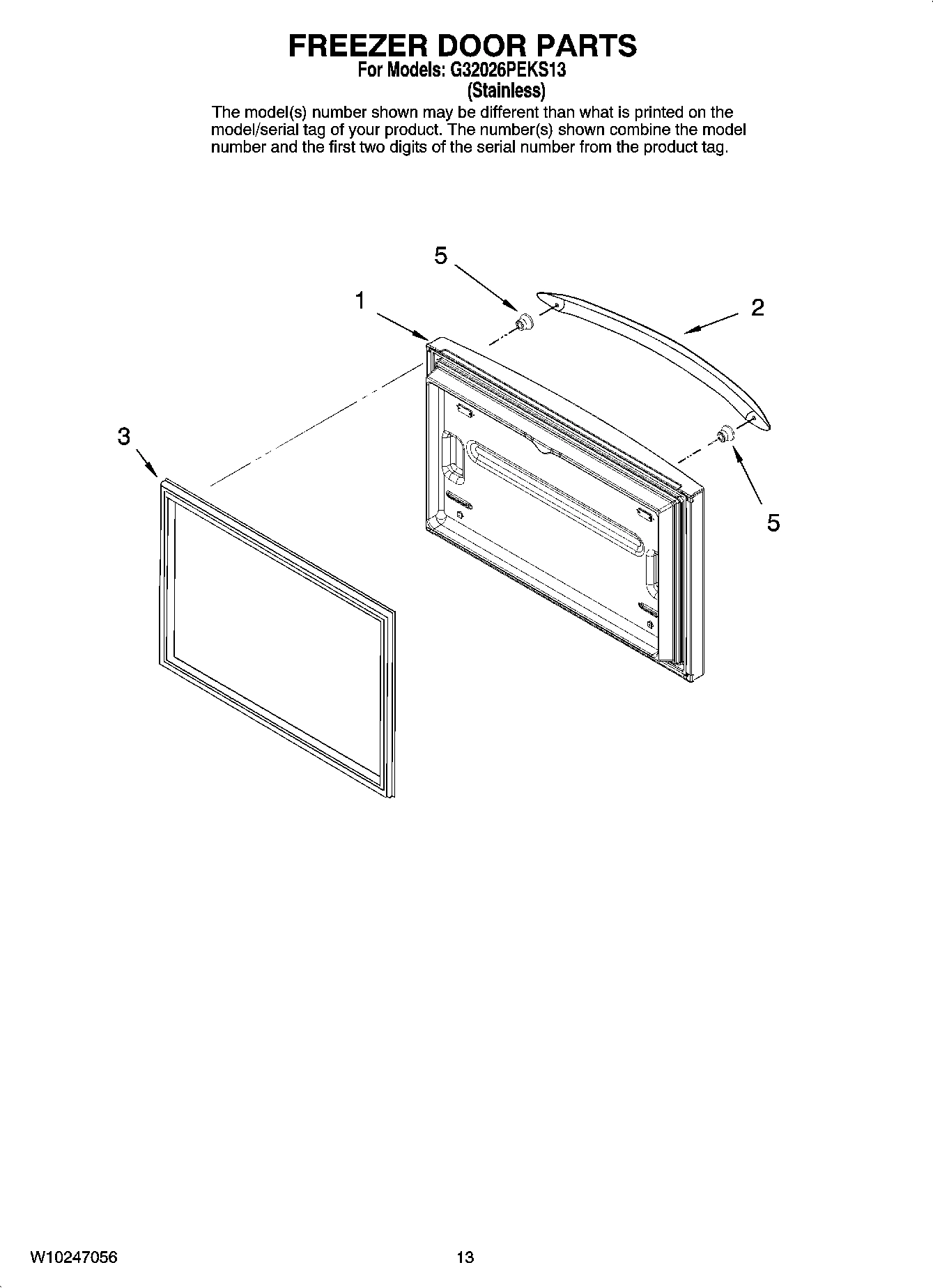 07 - FREEZER DOOR PARTS, OPTIONAL PARTS (NOT INCLUDED)