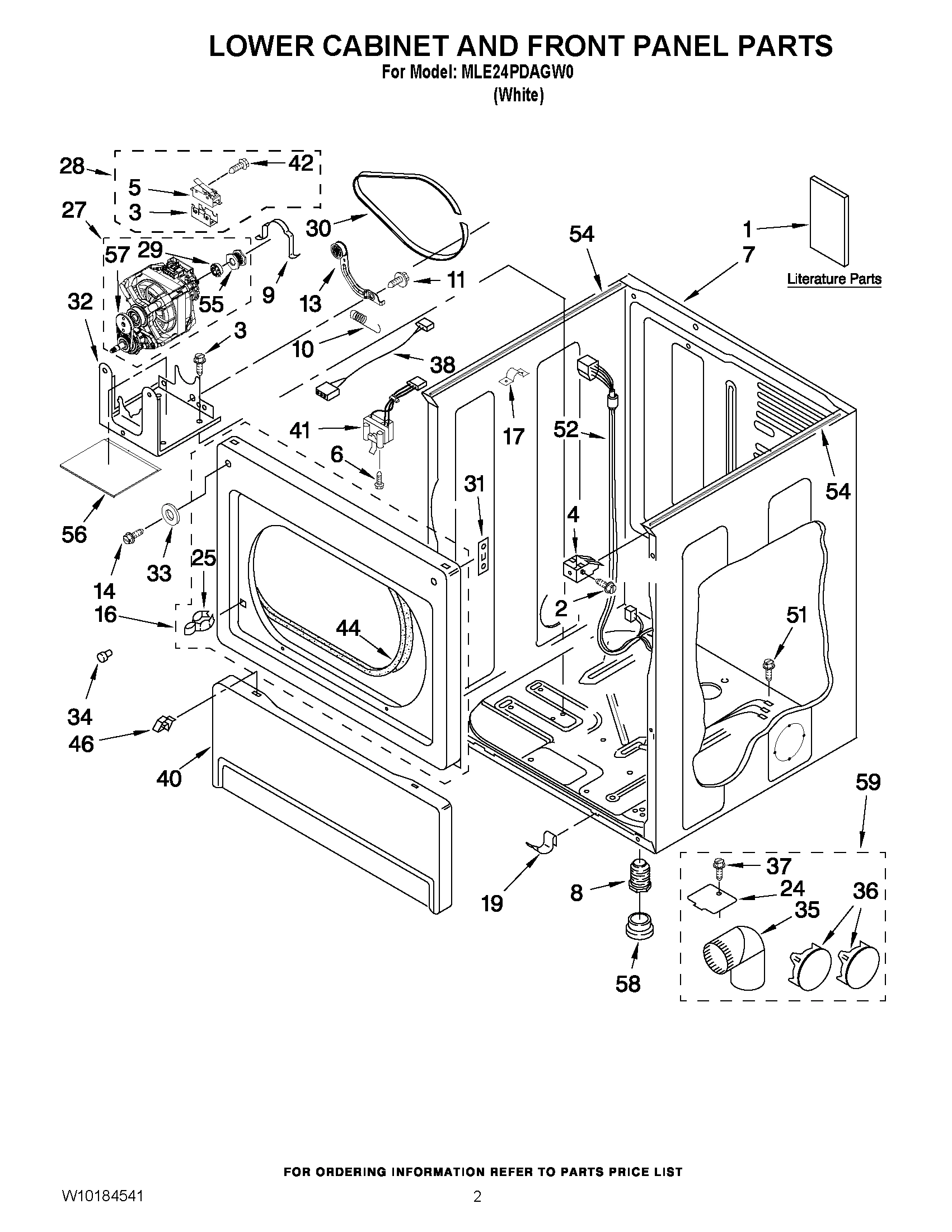 01 - LOWER CABINET AND FRONT PANEL PARTS