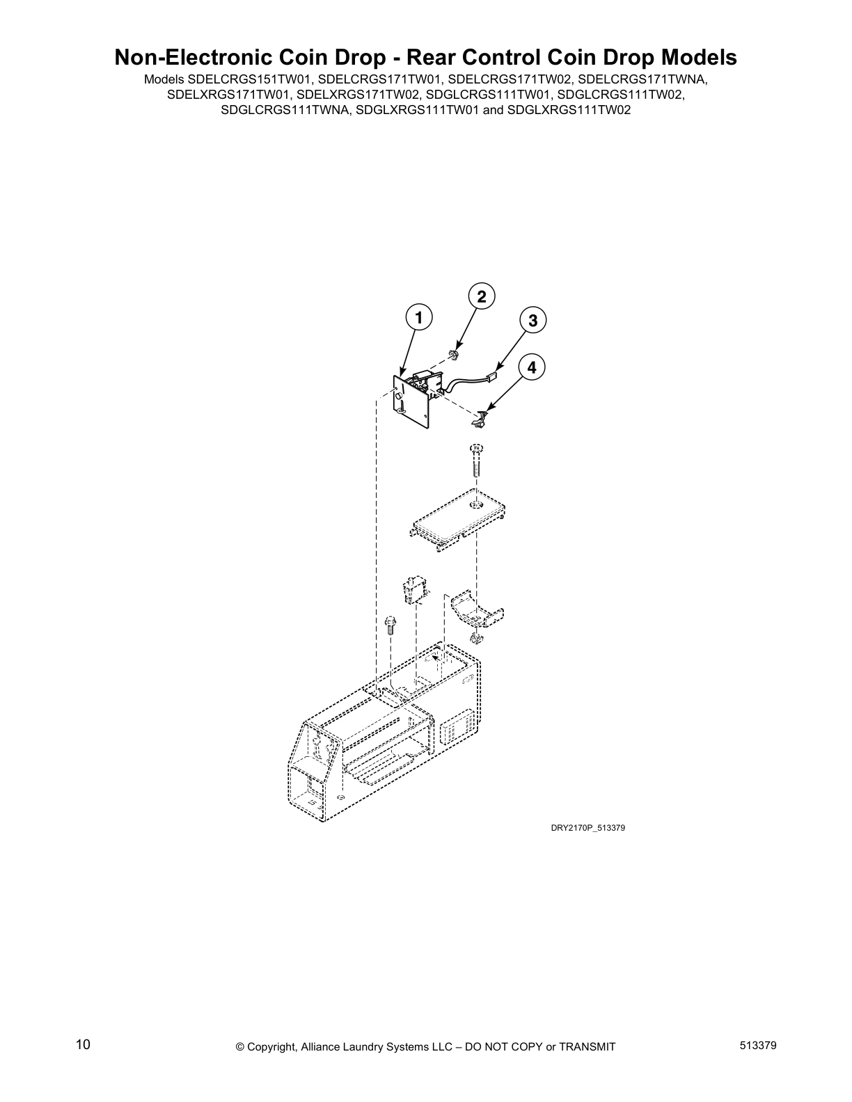 Non-Electronic Coin Drop - Rear Control Coin Drop Models