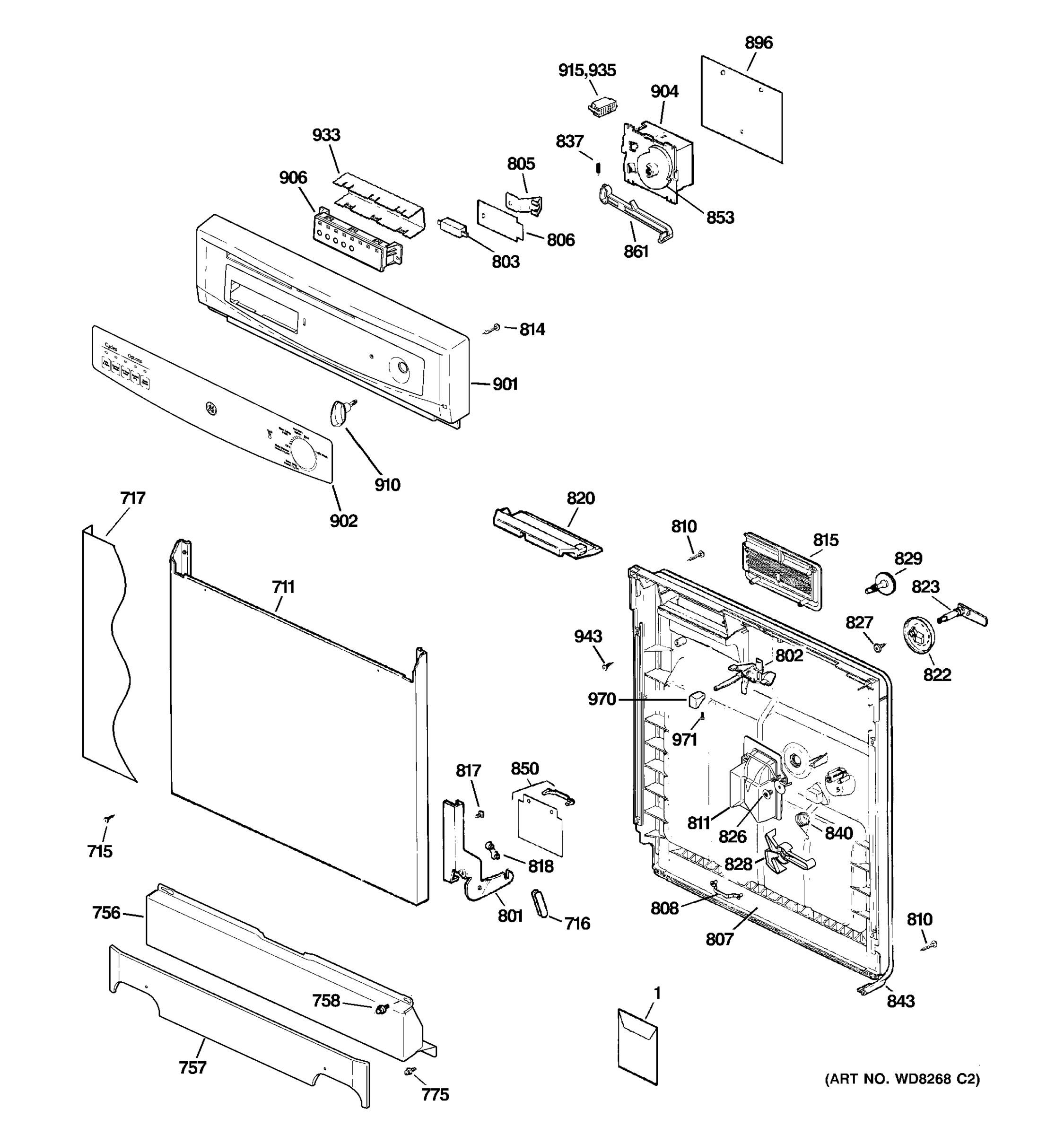 ESCUTCHEON & DOOR ASSEMBLY