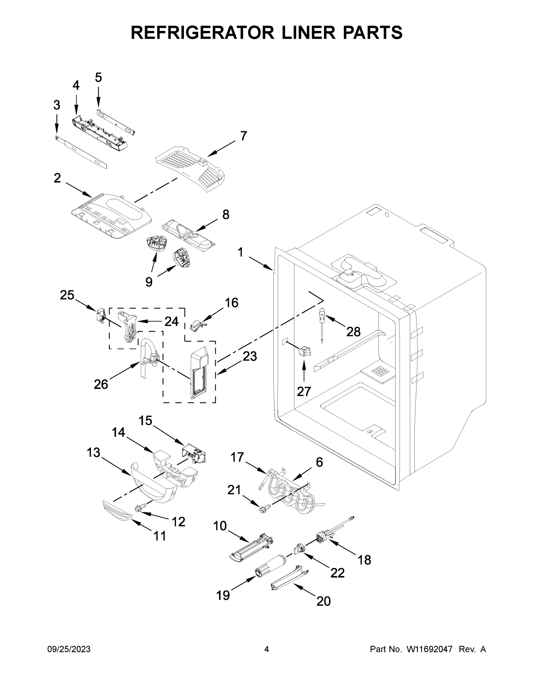 03 - REFRIGERATOR LINER PARTS
