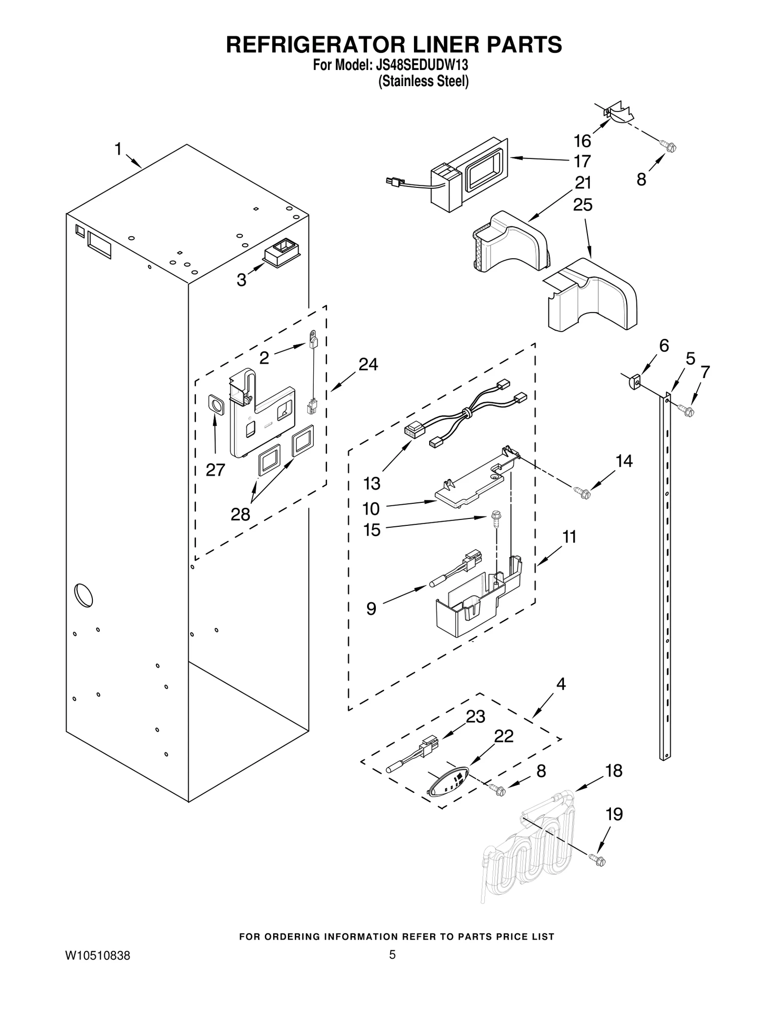 REFRIGERATOR LINER PARTS