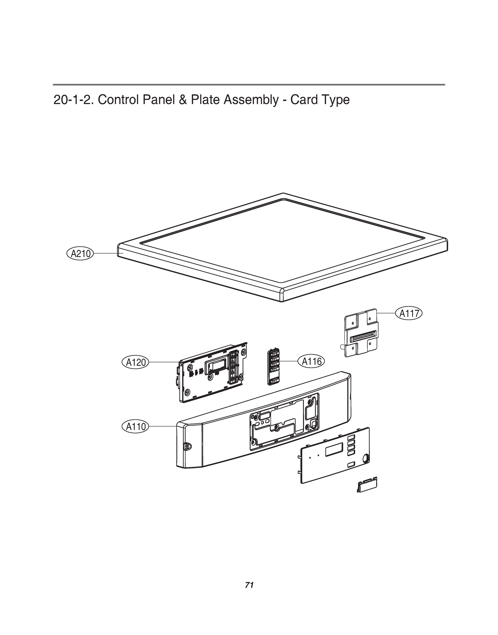 CONTROL PANEL & PLATE ASSEMBLY CARD TYPE