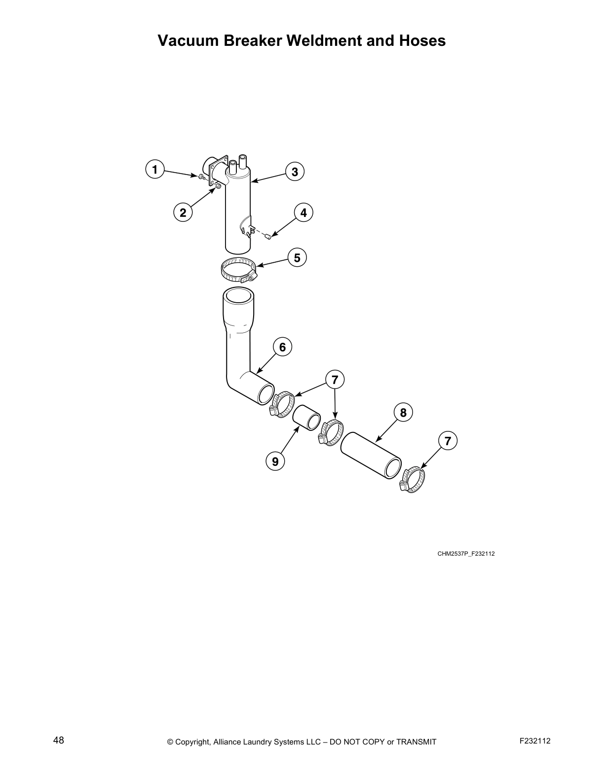 Vacuum Breaker Weldment and Hoses
