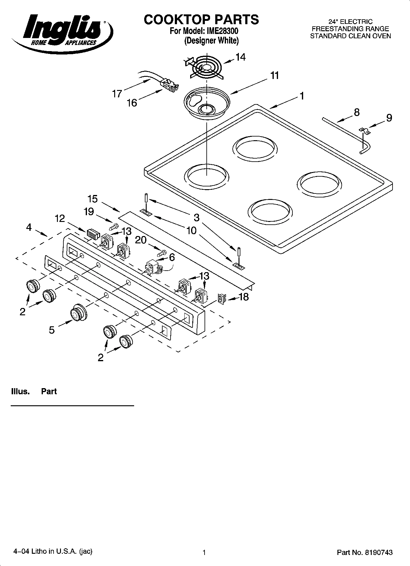 01 - COOKTOP PARTS