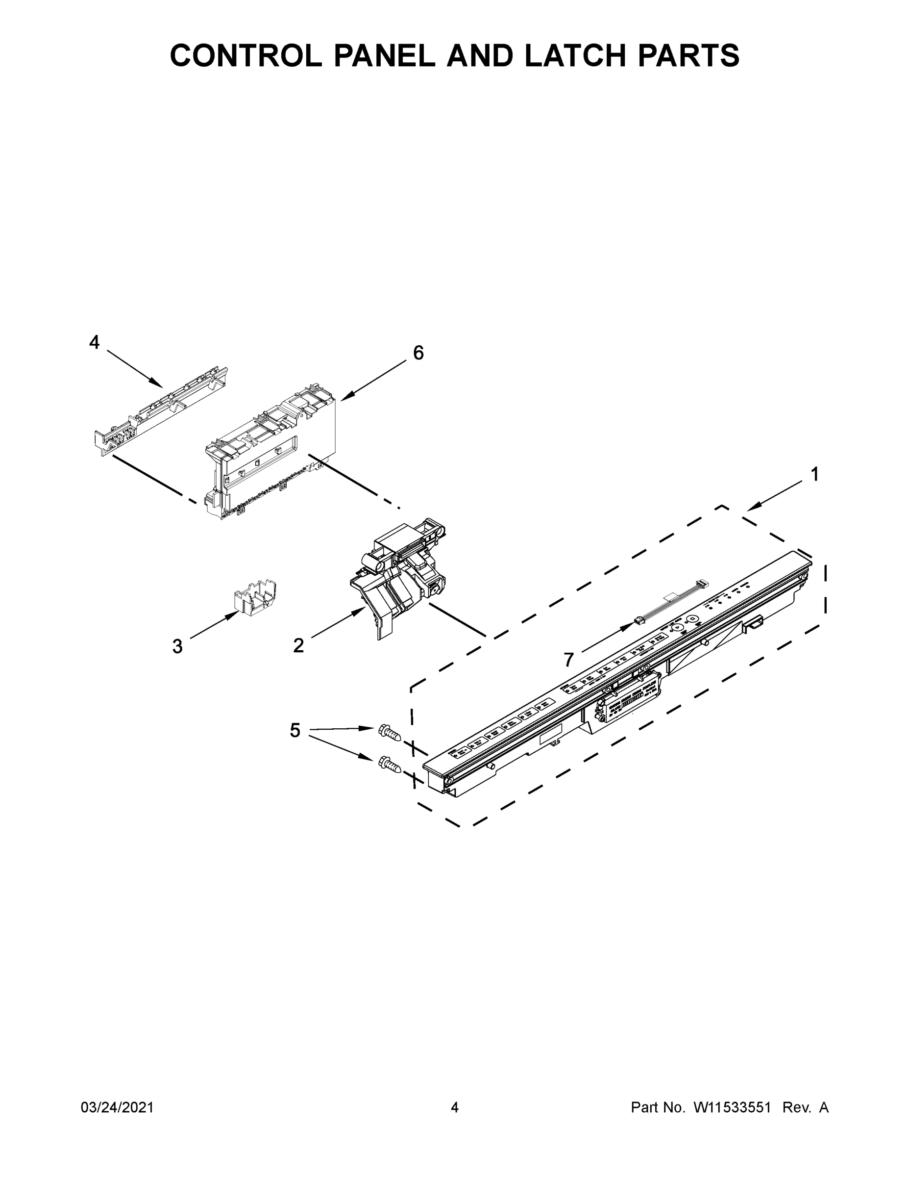 03 - CONTROL PANEL AND LATCH PARTS