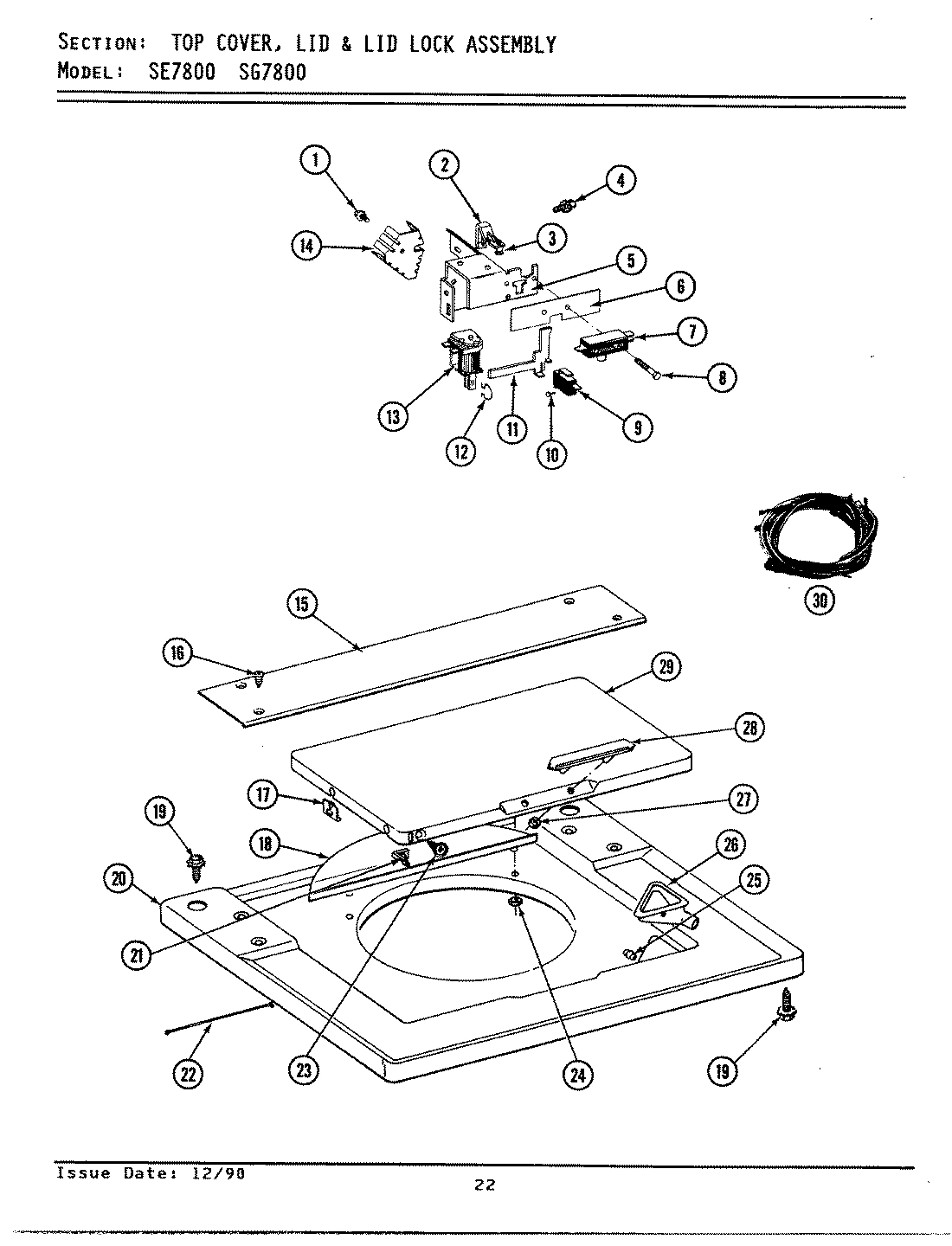 13 - TOP COVER, LID & LID LOCK ASSEMBLY