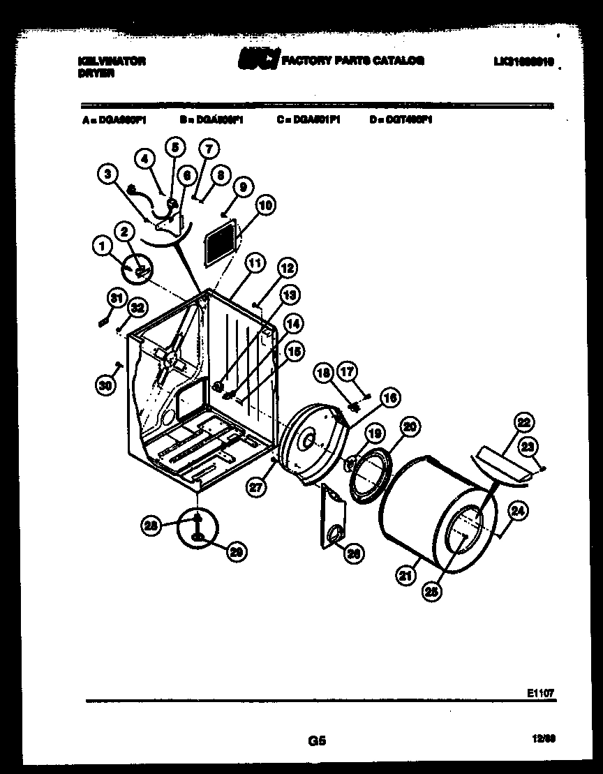 02 - CABINET, DRUM AND BLOWER HOUSING
