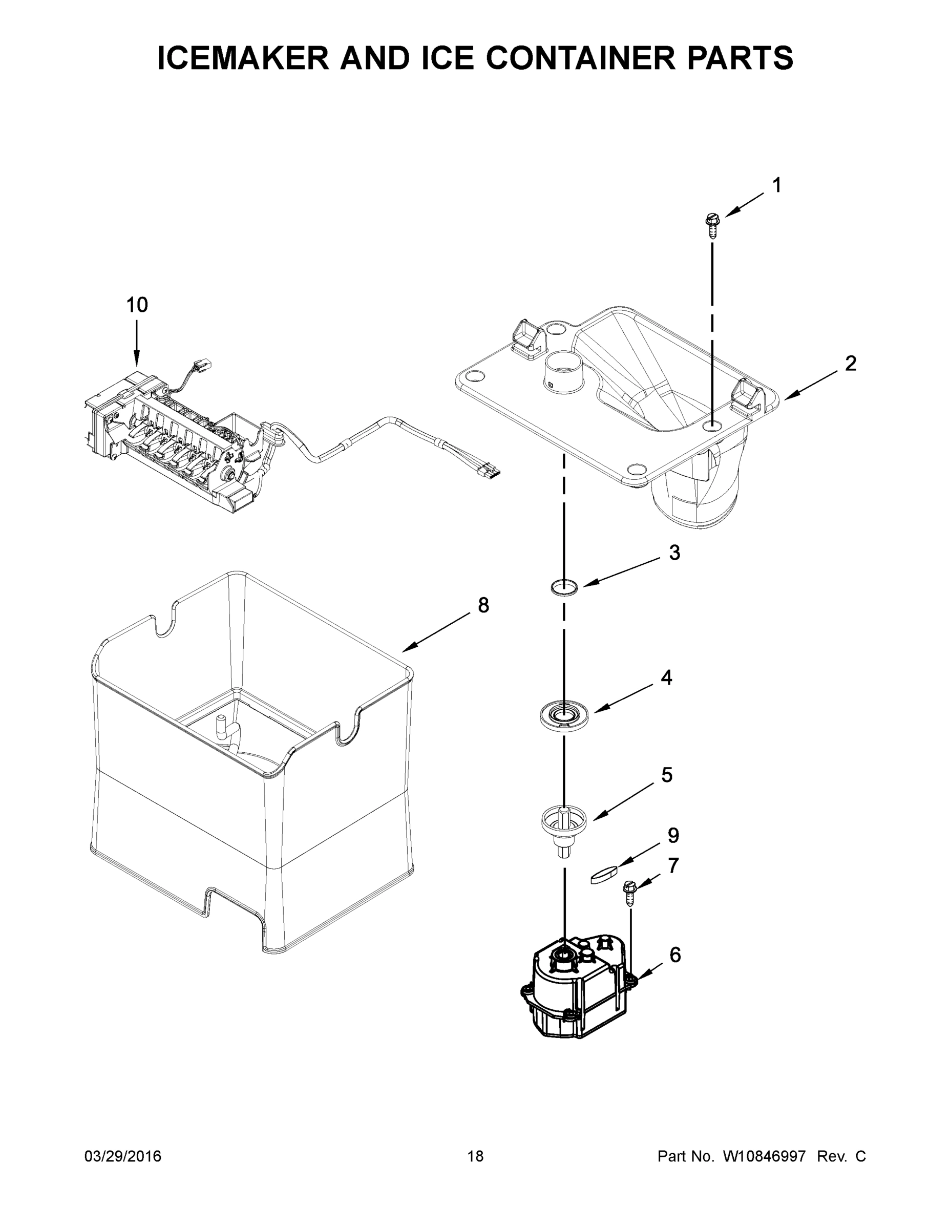 10 - ICEMAKER AND ICE CONTAINER PARTS
