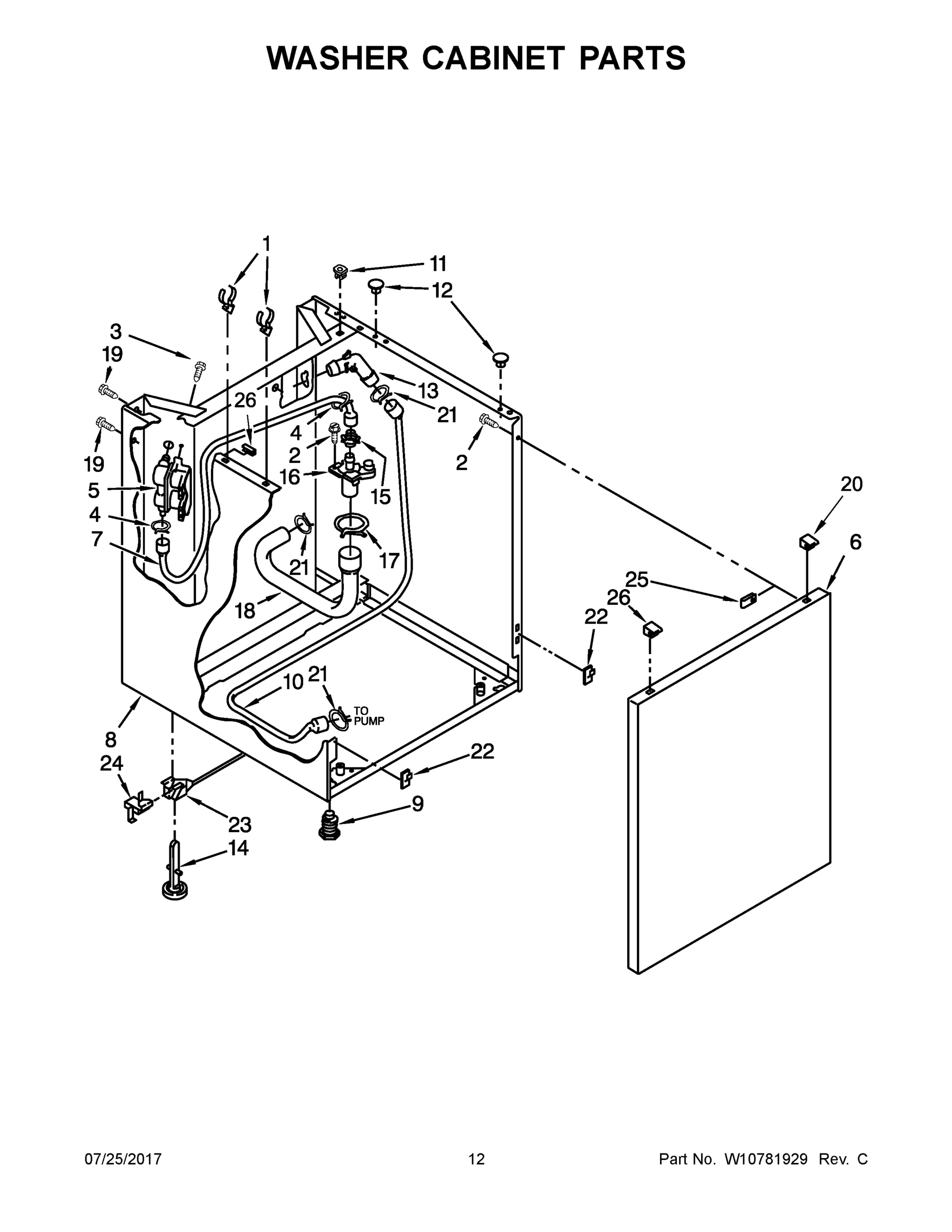 07 - WASHER CABINET PARTS