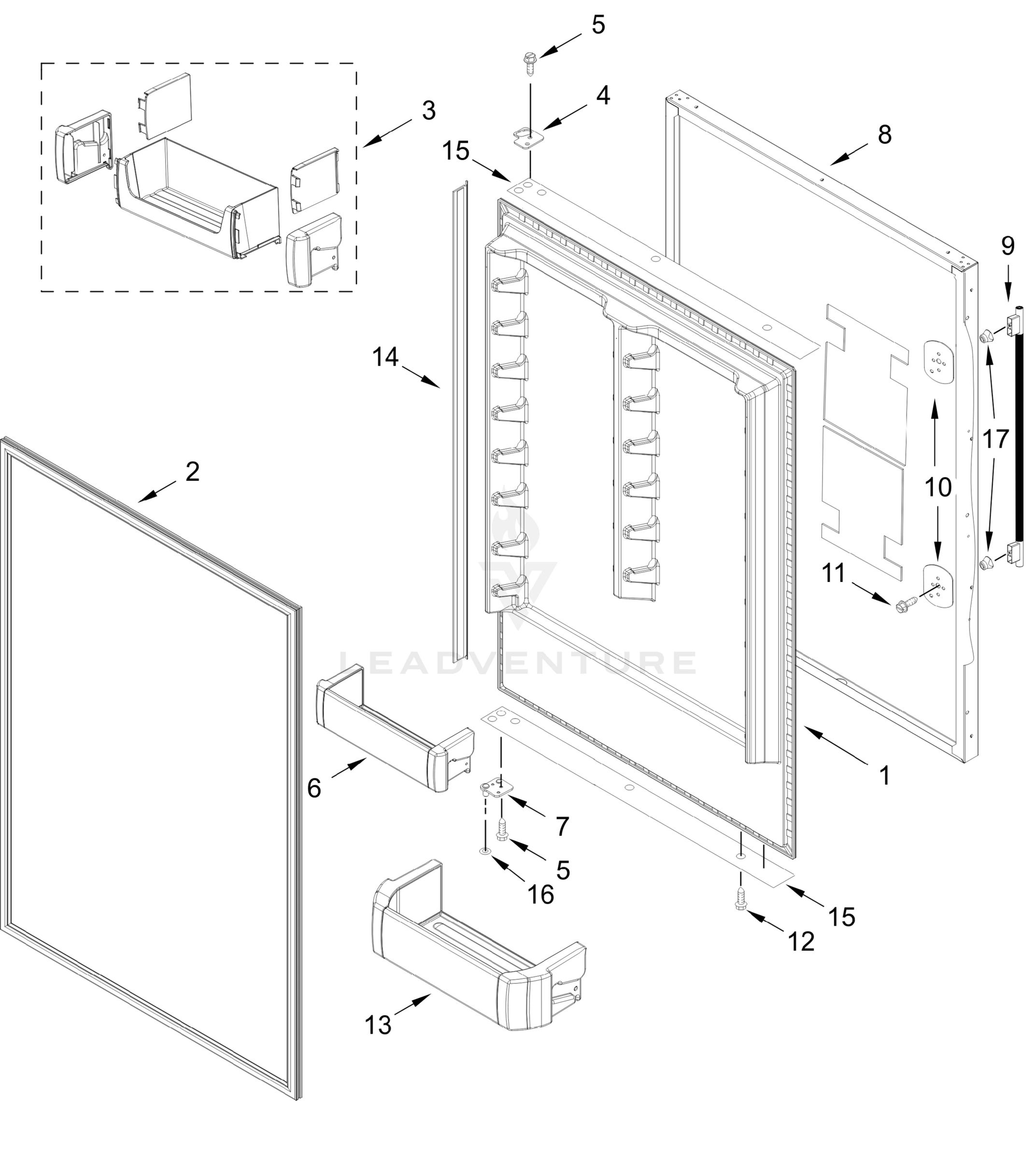 REFRIGERATOR DOOR PARTS