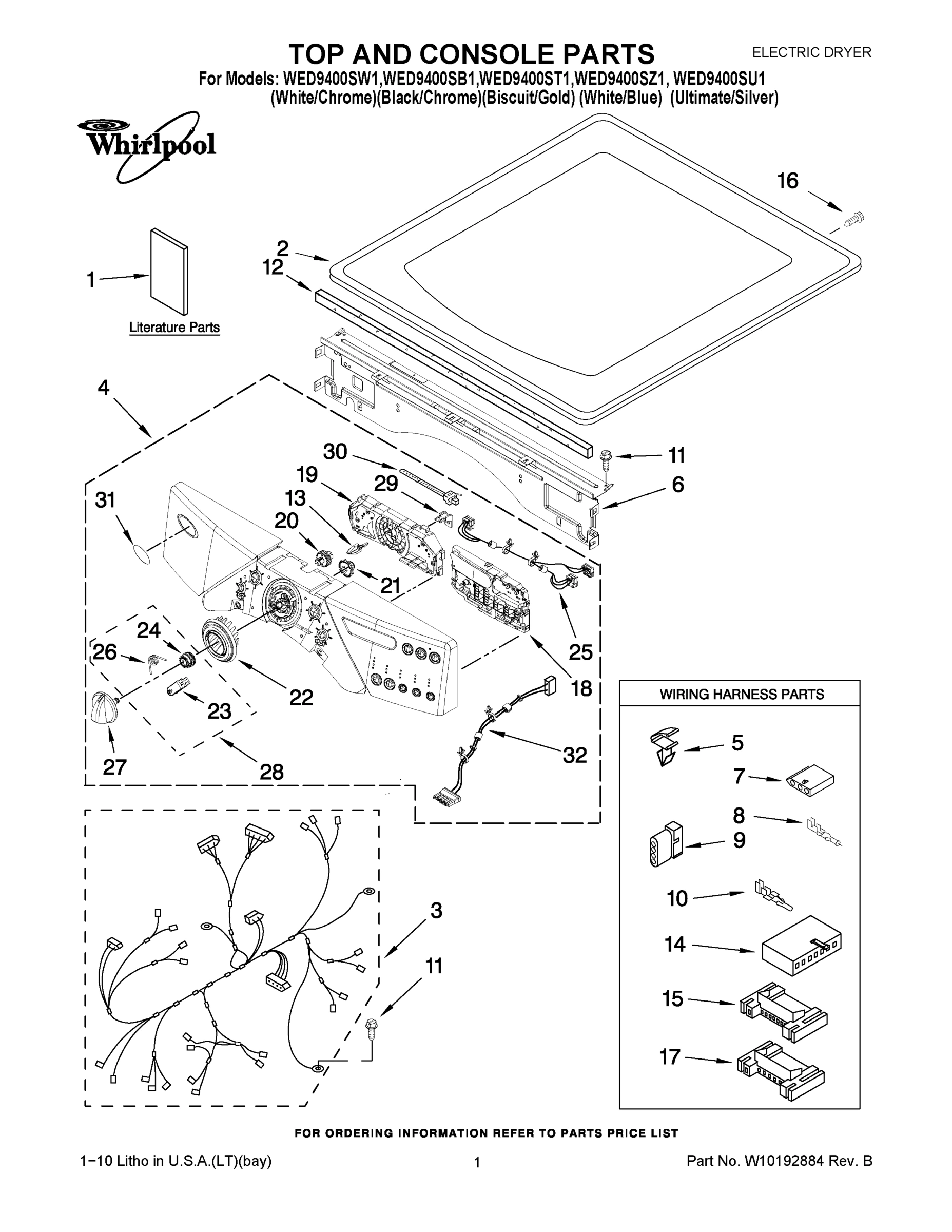 01 - TOP AND CONSOLE PARTS