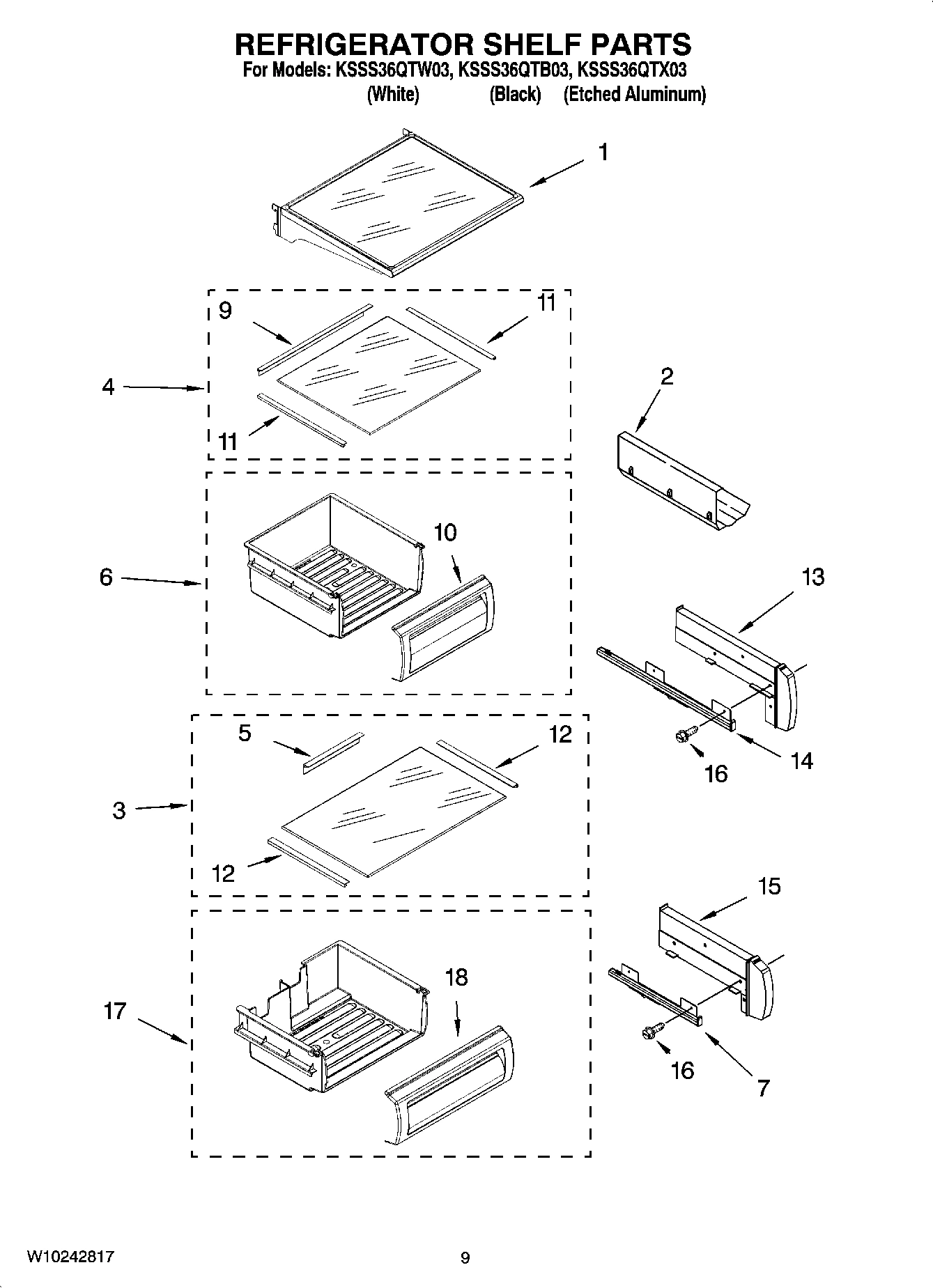 07 - REFRIGERATOR SHELF PARTS