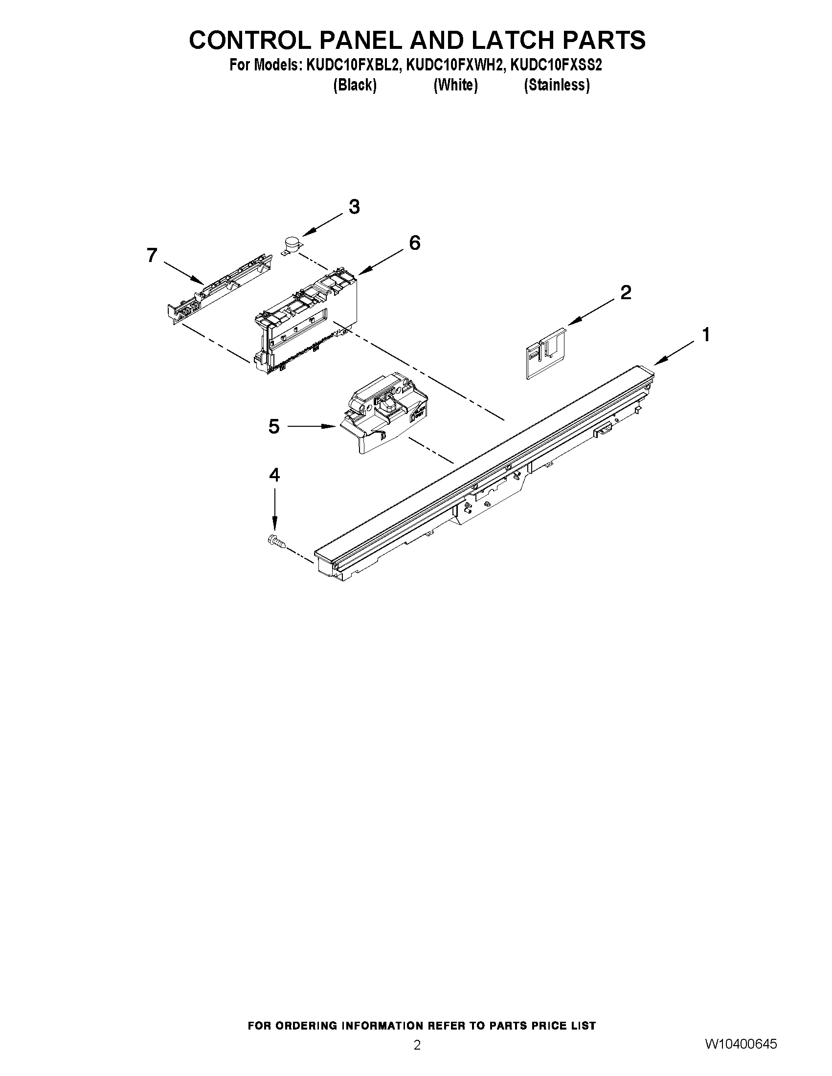 02 - CONTROL PANEL AND LATCH PARTS