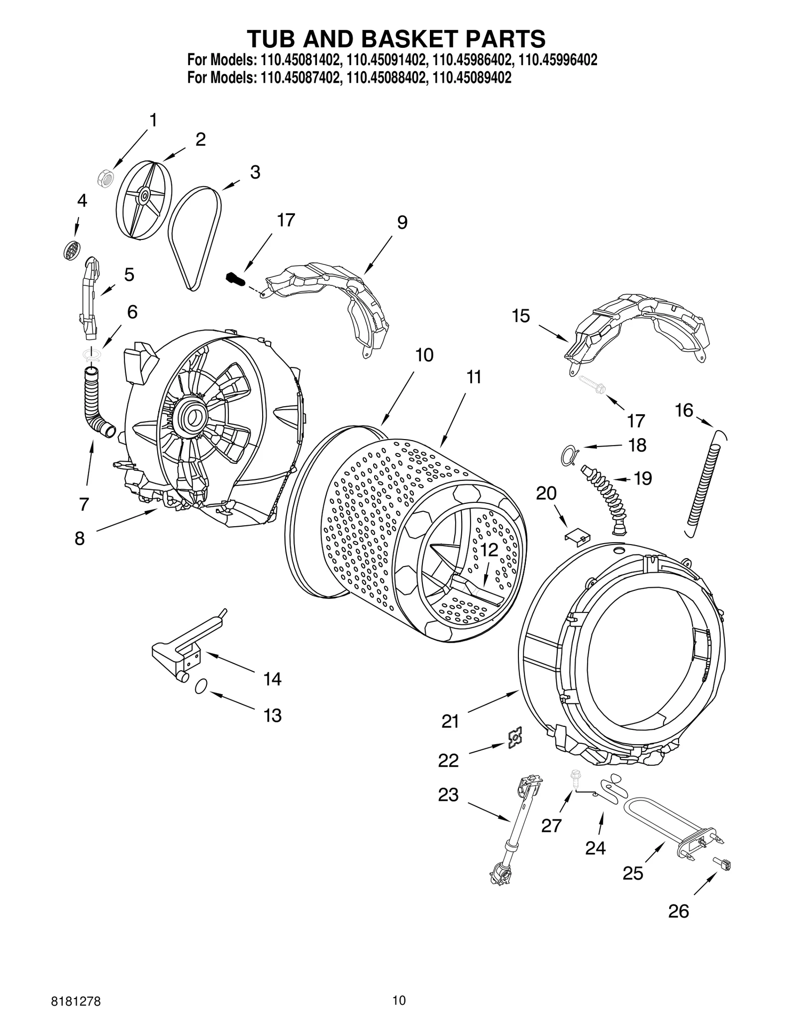TUB AND BASKET PARTS