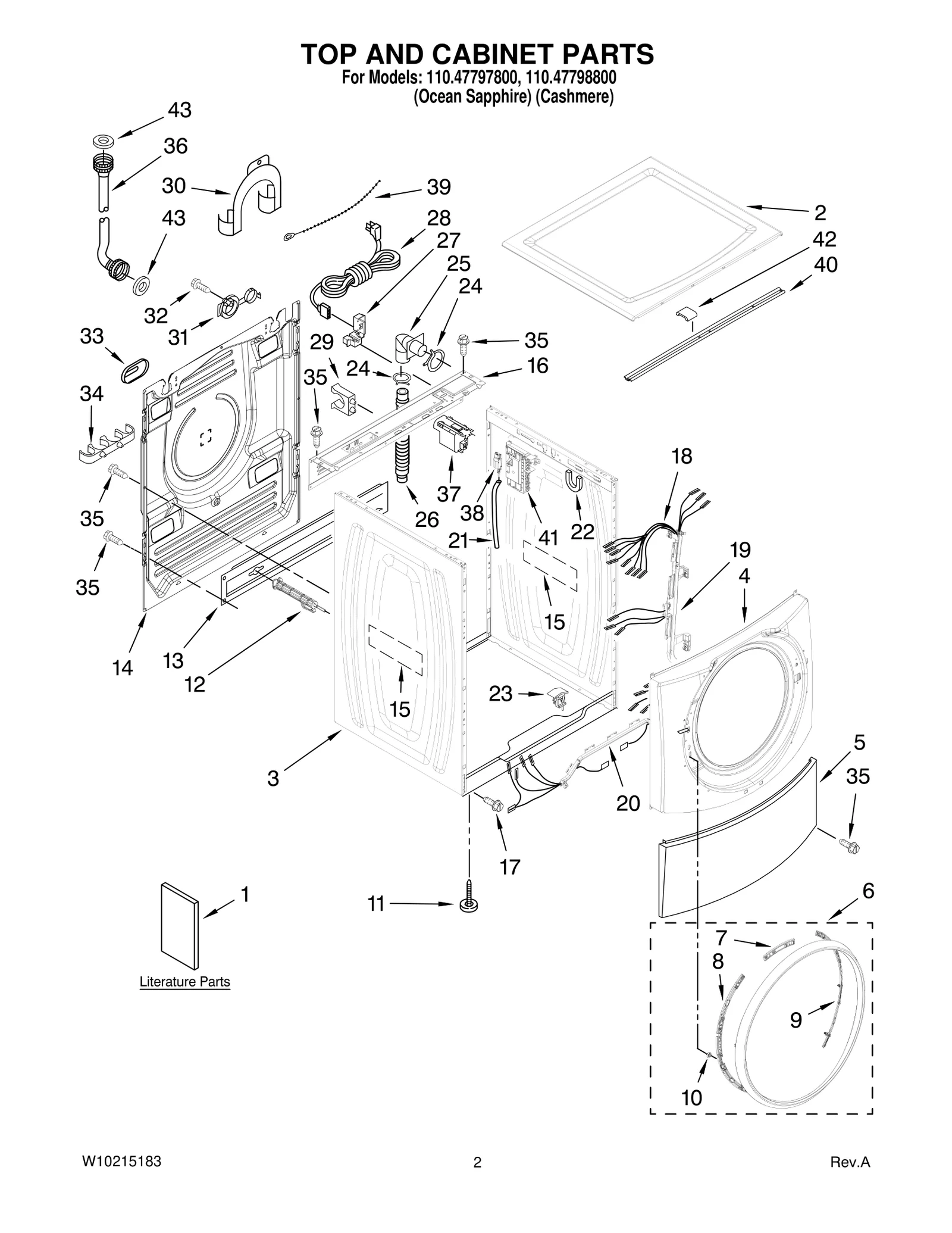 TOP AND CABINET PARTS