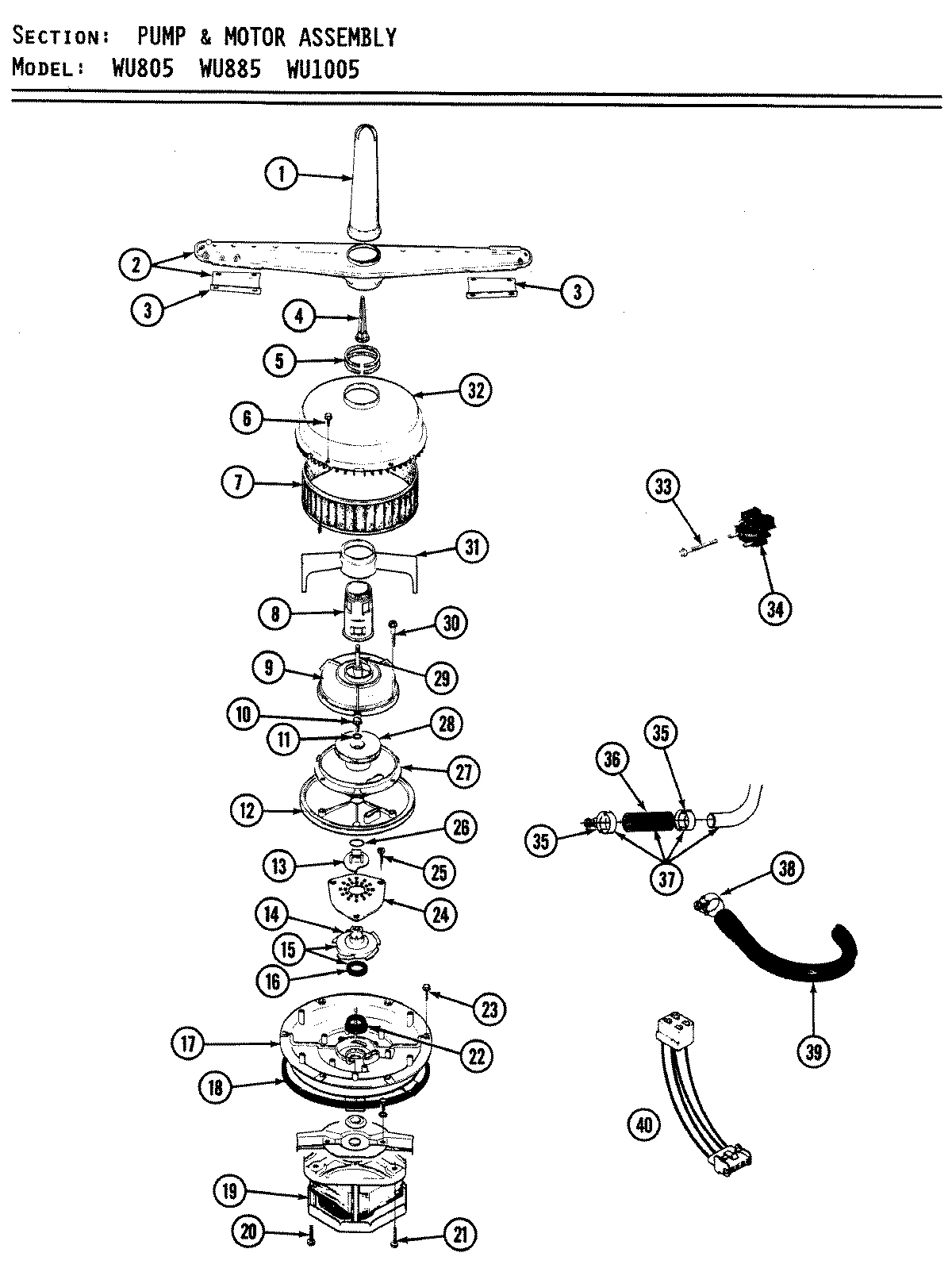 07 - PUMP & MOTOR ASSEMBLY (WU1005)