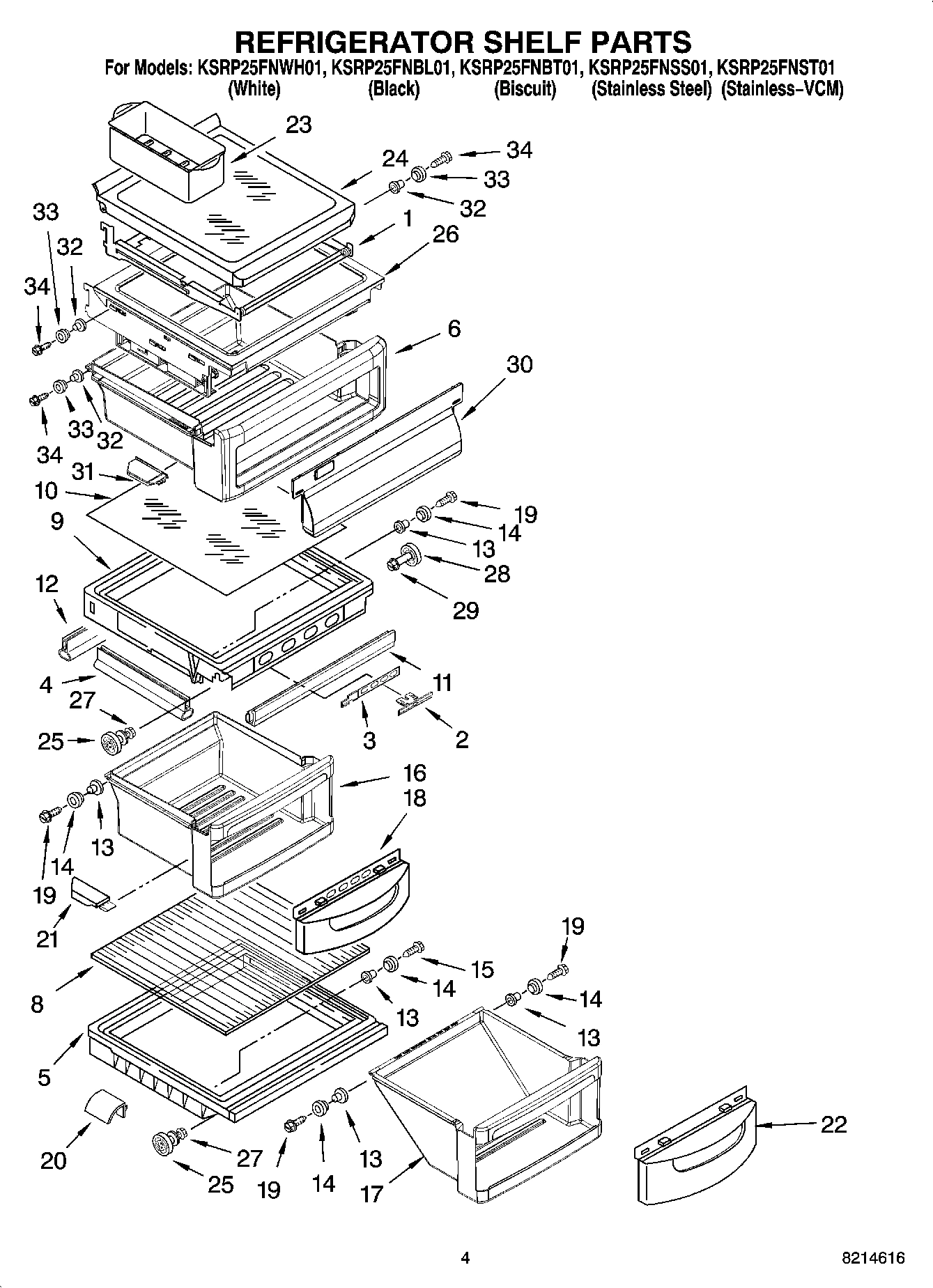 03 - REFRIGERATOR SHELF PARTS