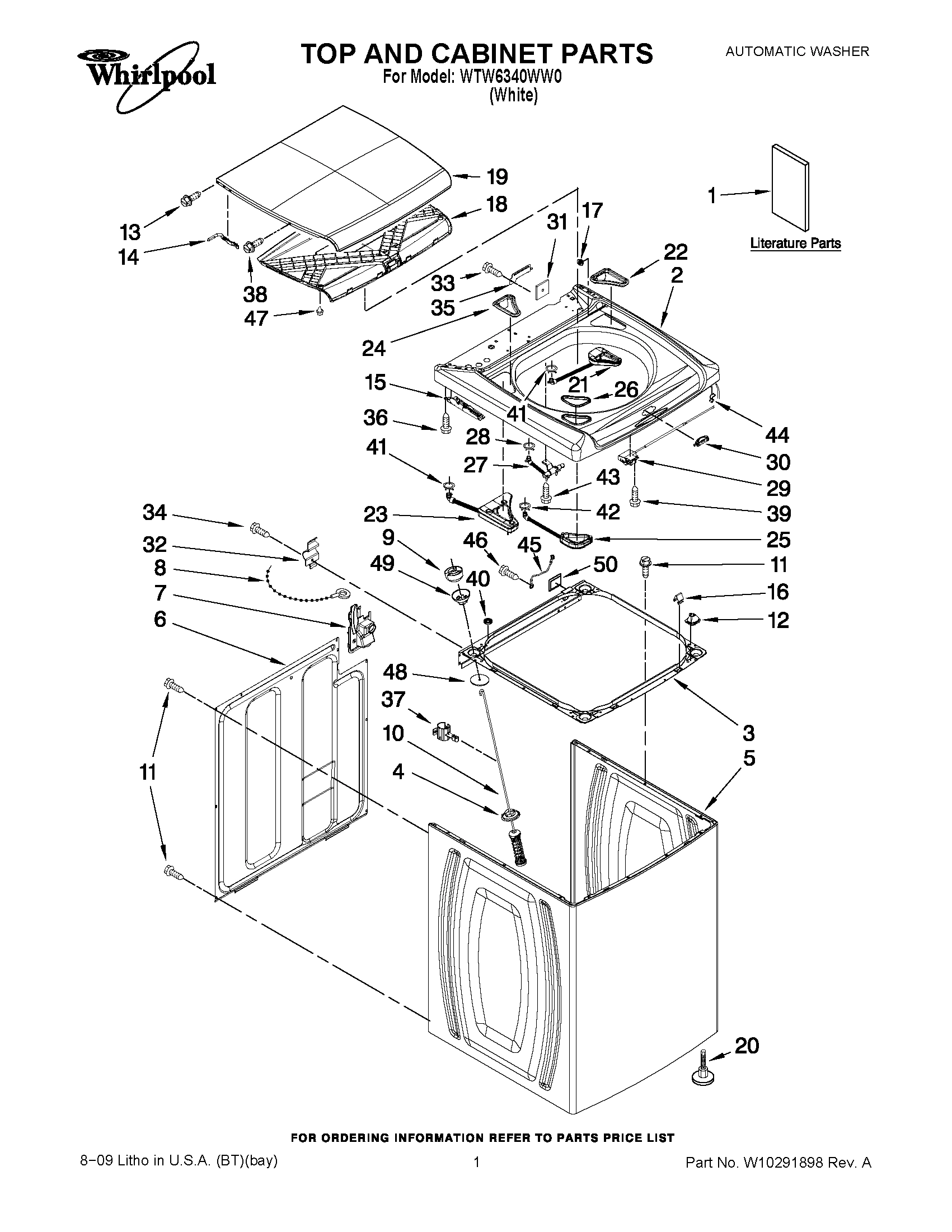 01 - TOP AND CABINET PARTS