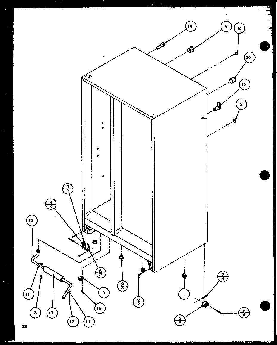 01 - DRAIN ROLLERS AND CABINET BACK