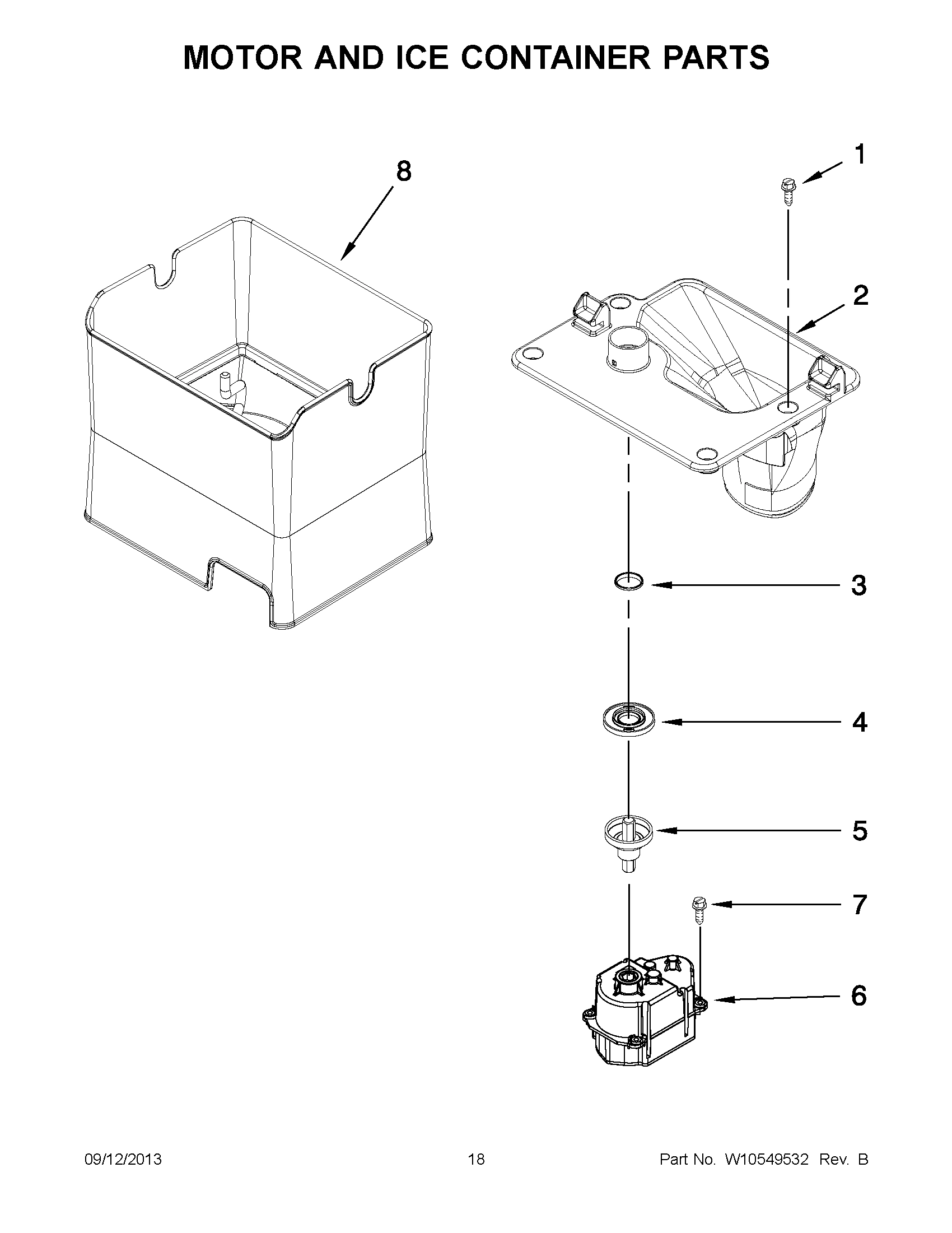 10 - MOTOR AND ICE CONTAINER PARTS