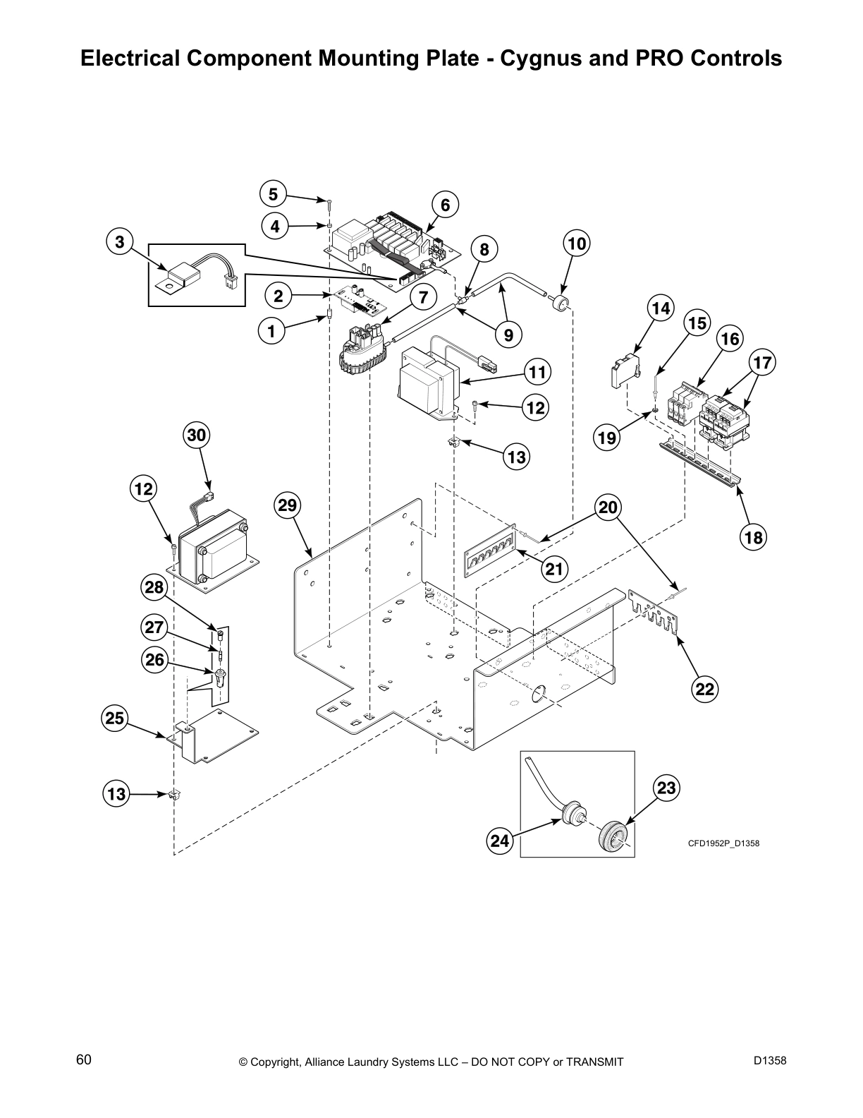 Electrical Component Mounting Plate - Cygnus and PRO Controls